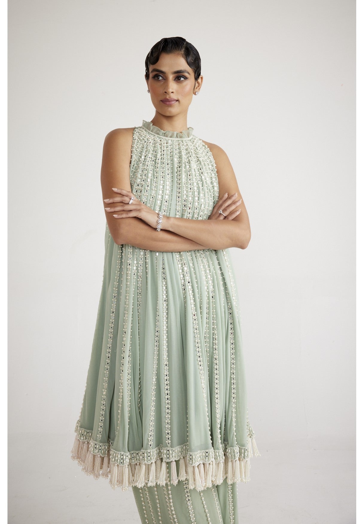 Powder Mint Green Chandelier Drop Kurta Set