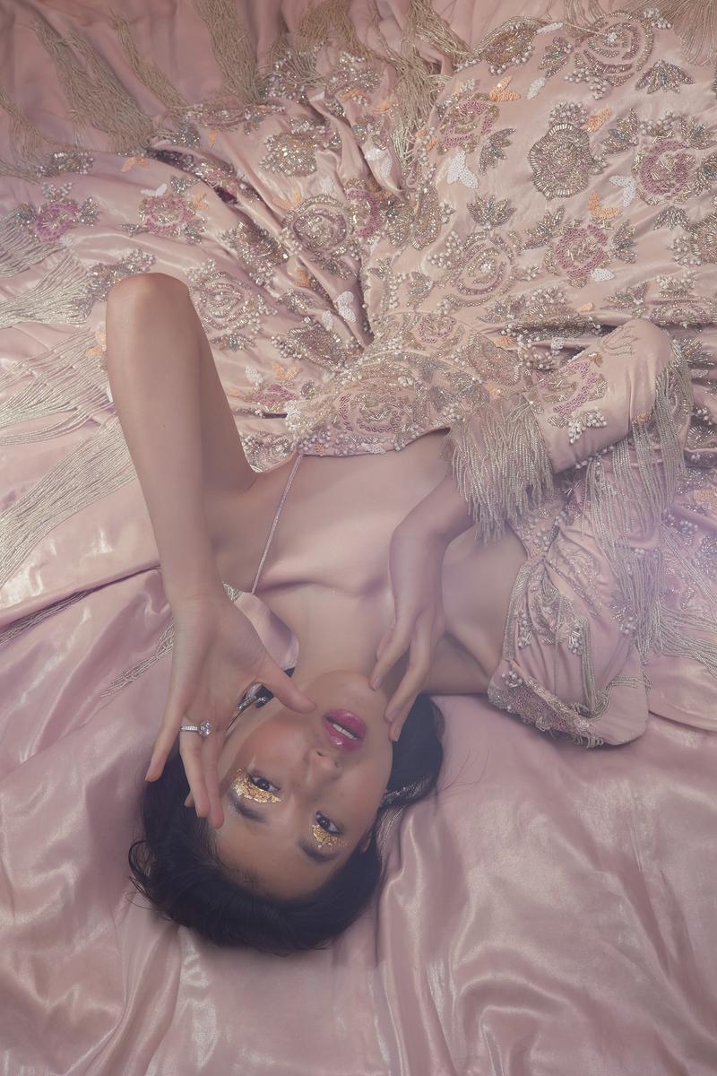 Tan Brown Gown In With Embellished Sleeve - Noor 2022