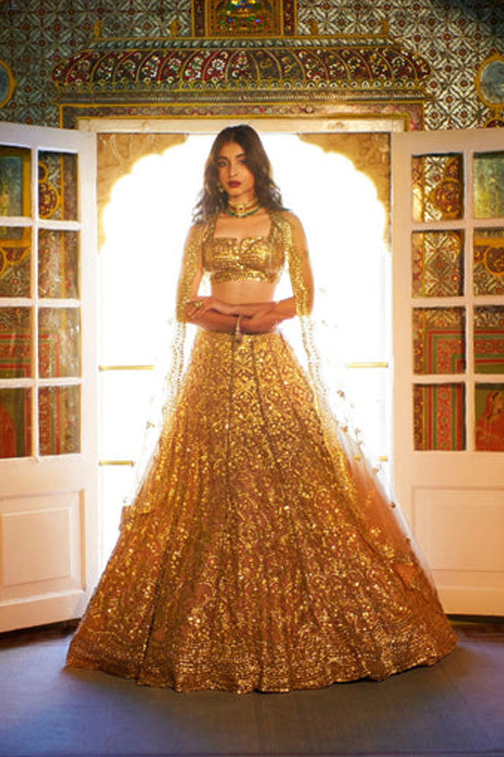 Copper Sequin Lehenga Set