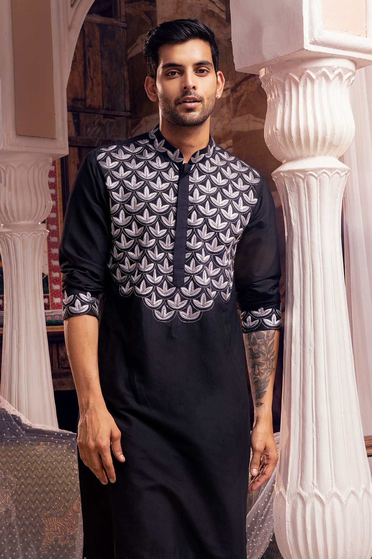 Black Embroidered Kurta & Pants