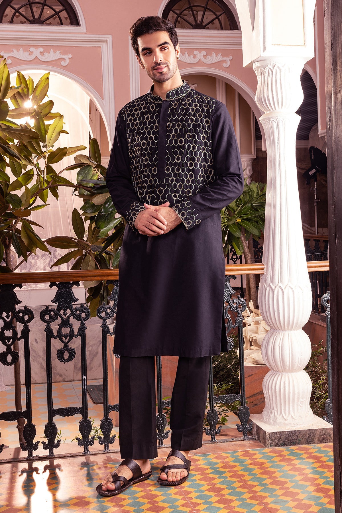 Black Embroidered Kurta & Pants
