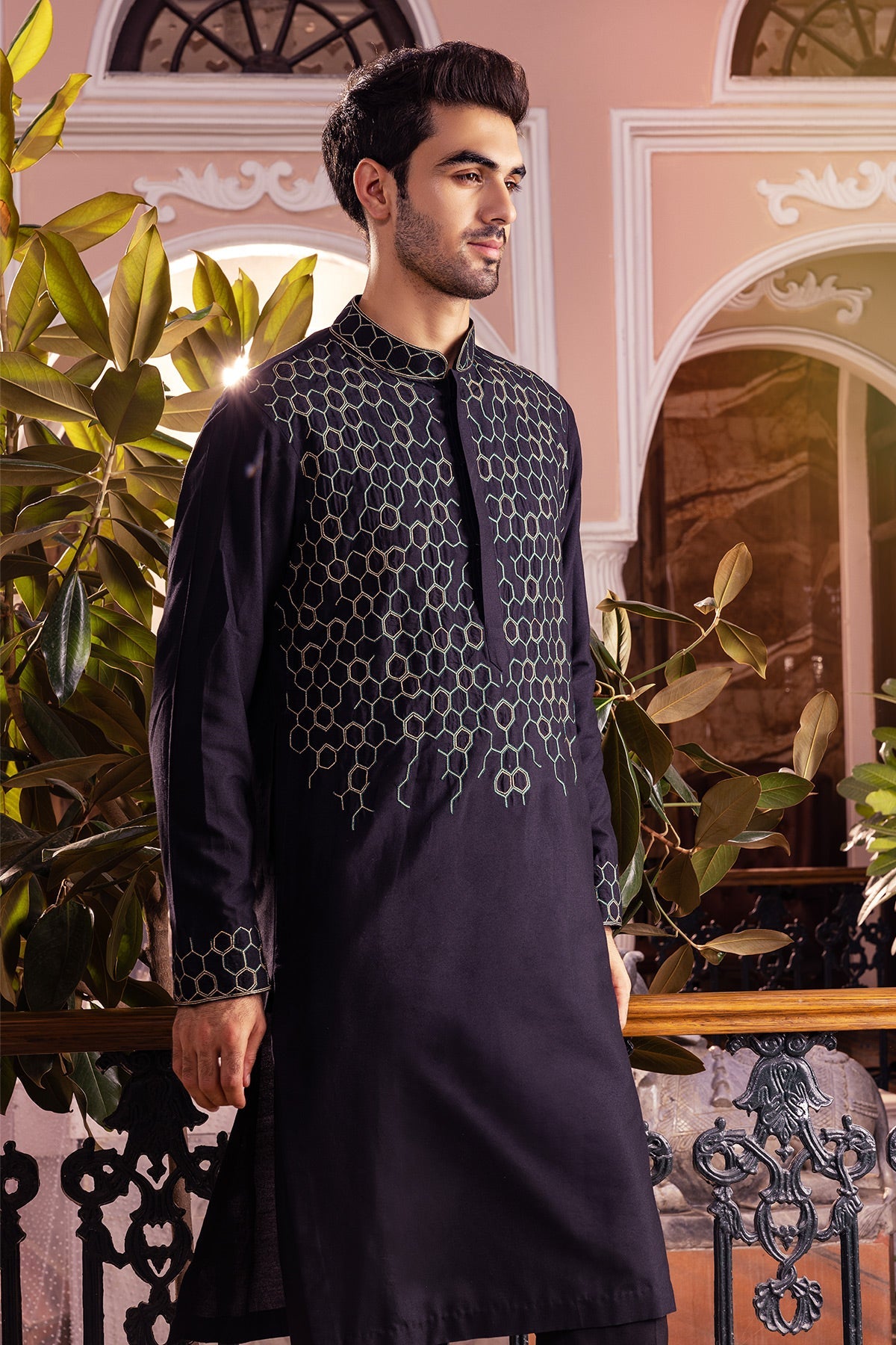 Black Embroidered Kurta & Pants
