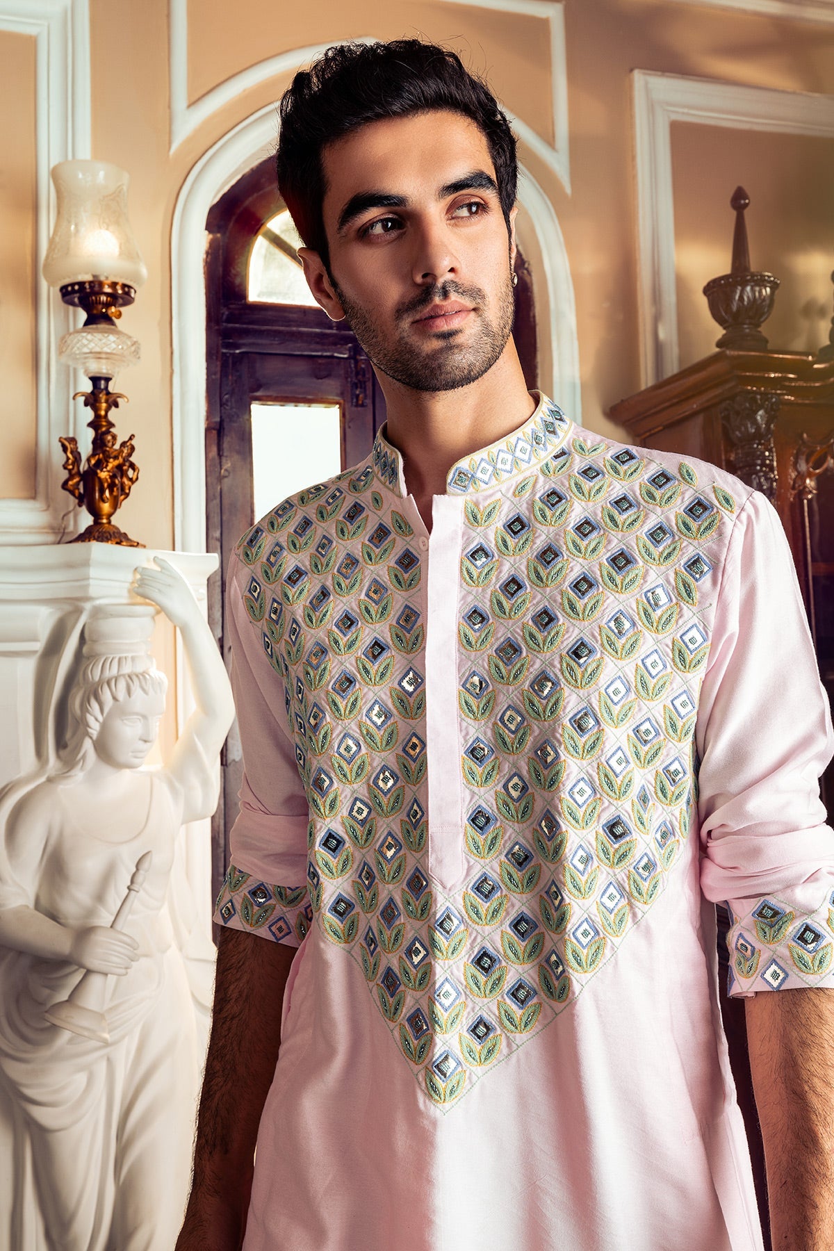 Blush Pink Embroidered Kurta & Pants