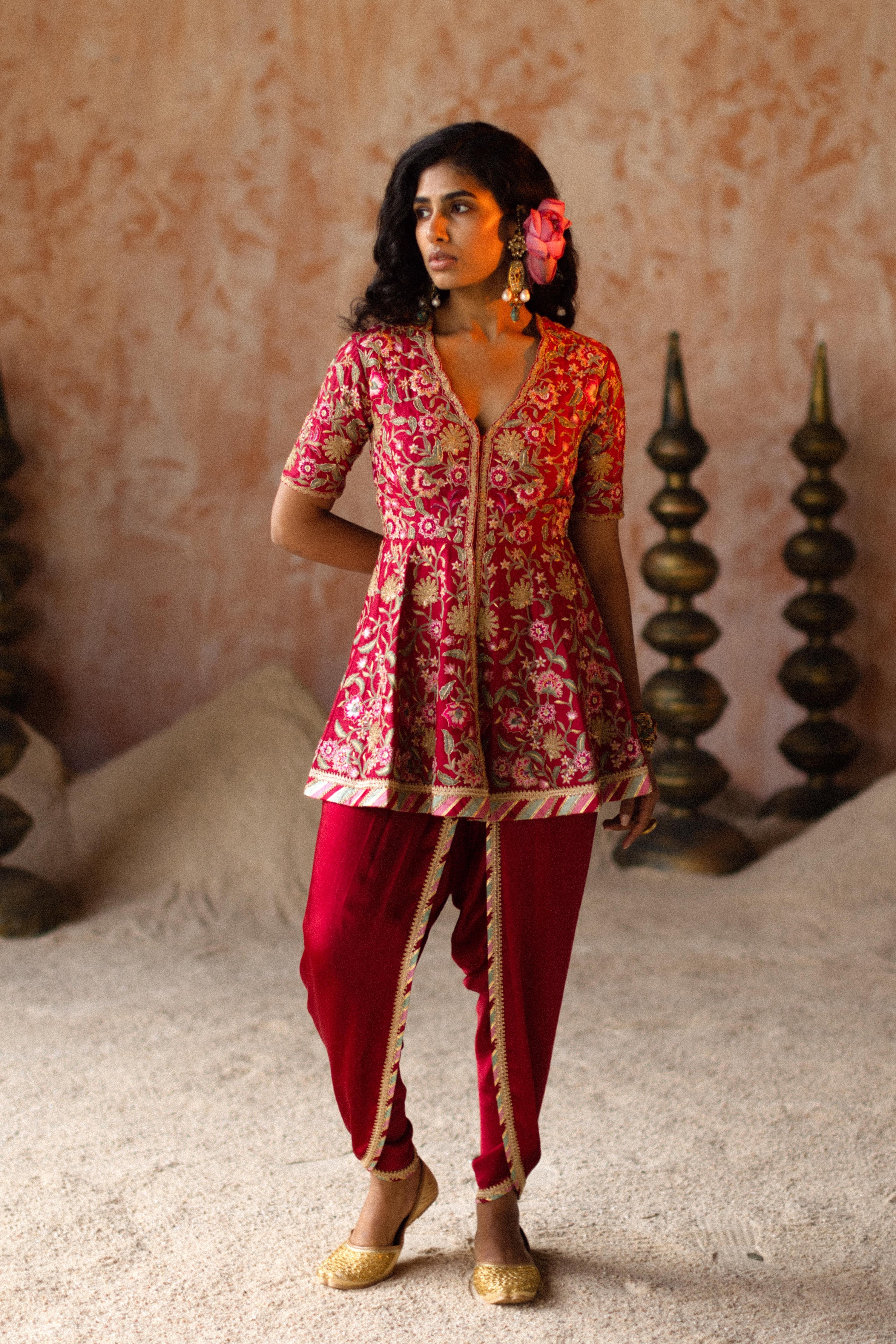 Mirai Peplum With Dhoti Pants