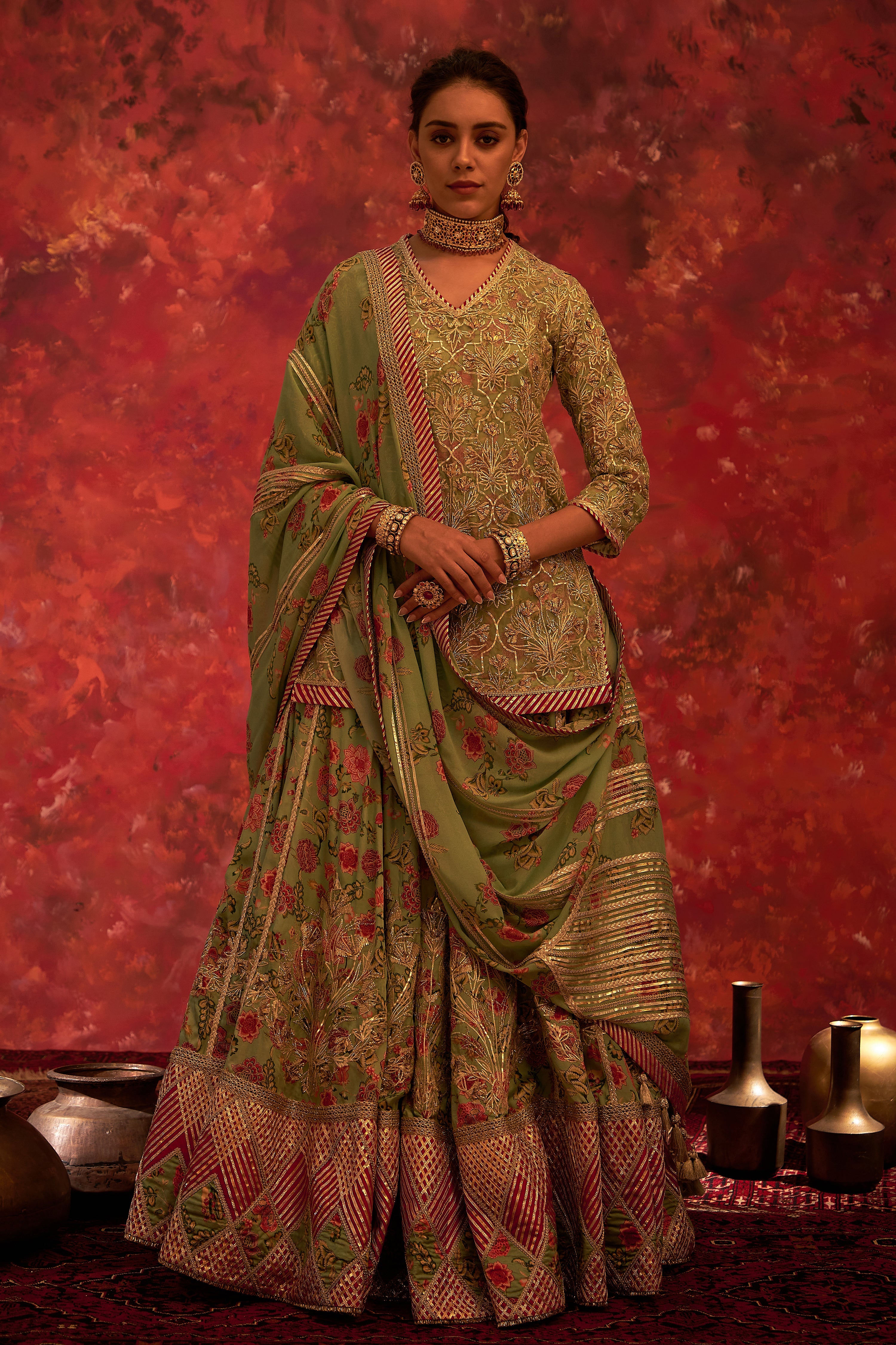 Noor Short Kurta With Lehenga Skirt