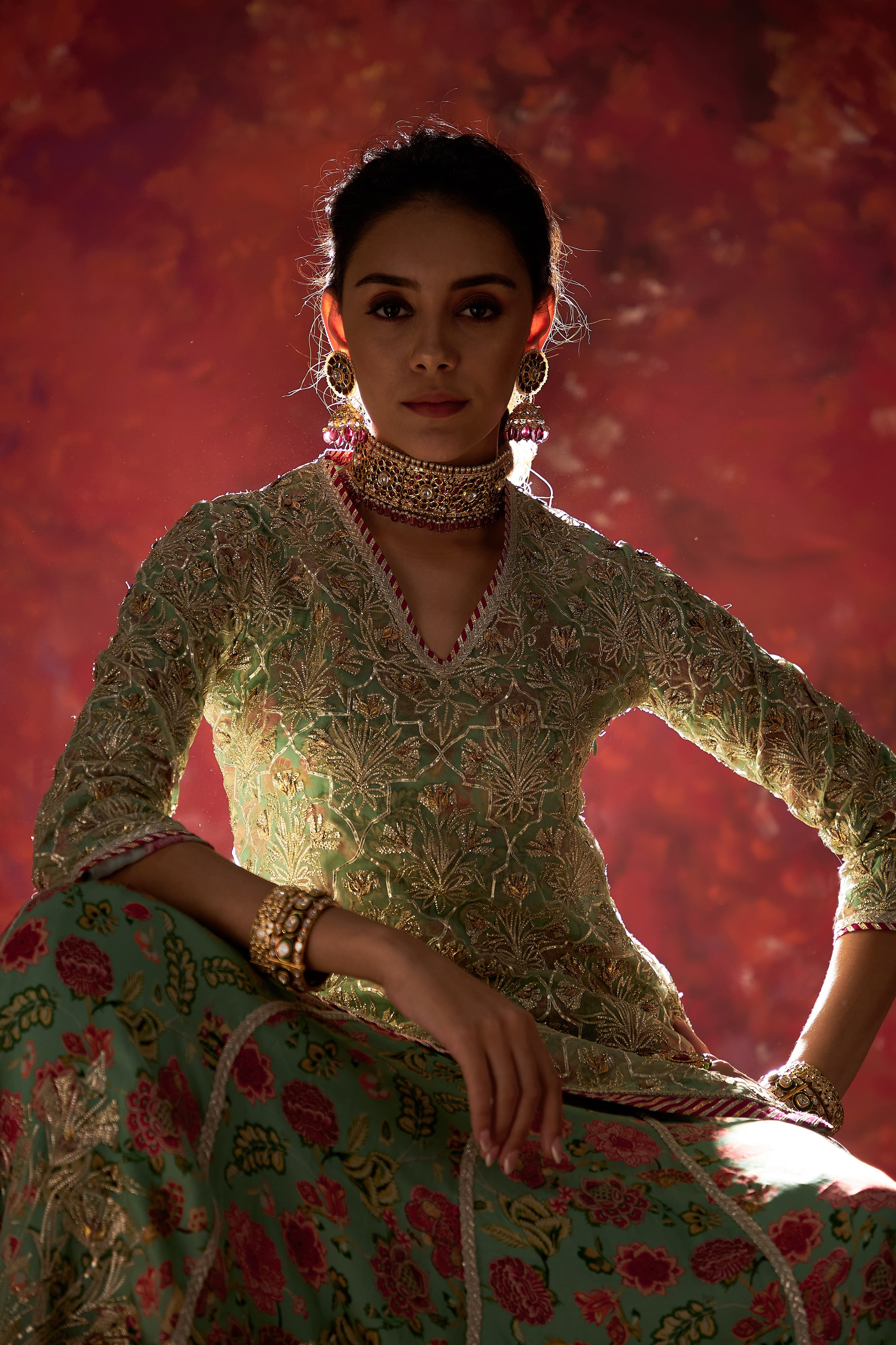 Noor Short Kurta With Lehenga Skirt