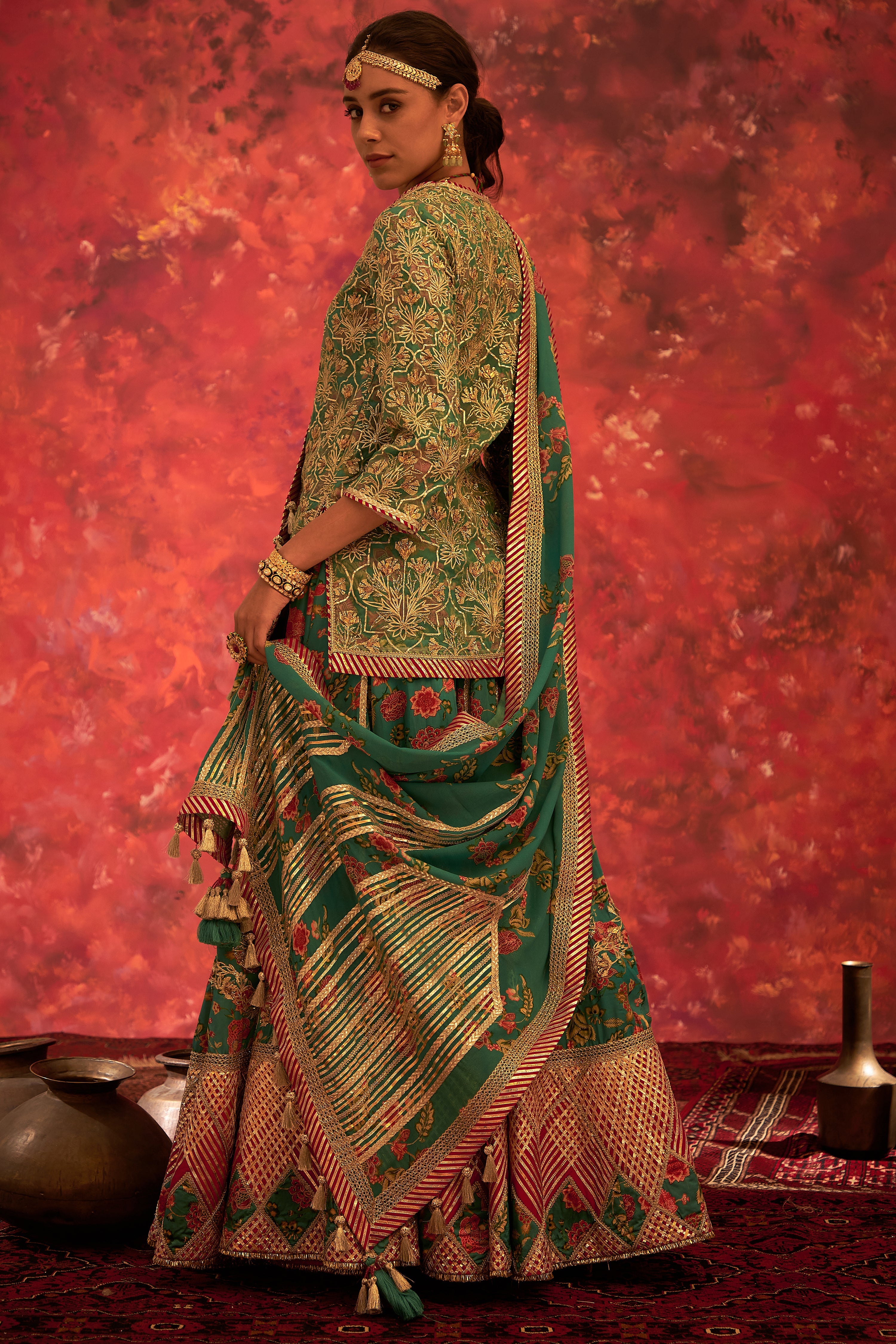 Noor Short Kurta With Lehenga Skirt