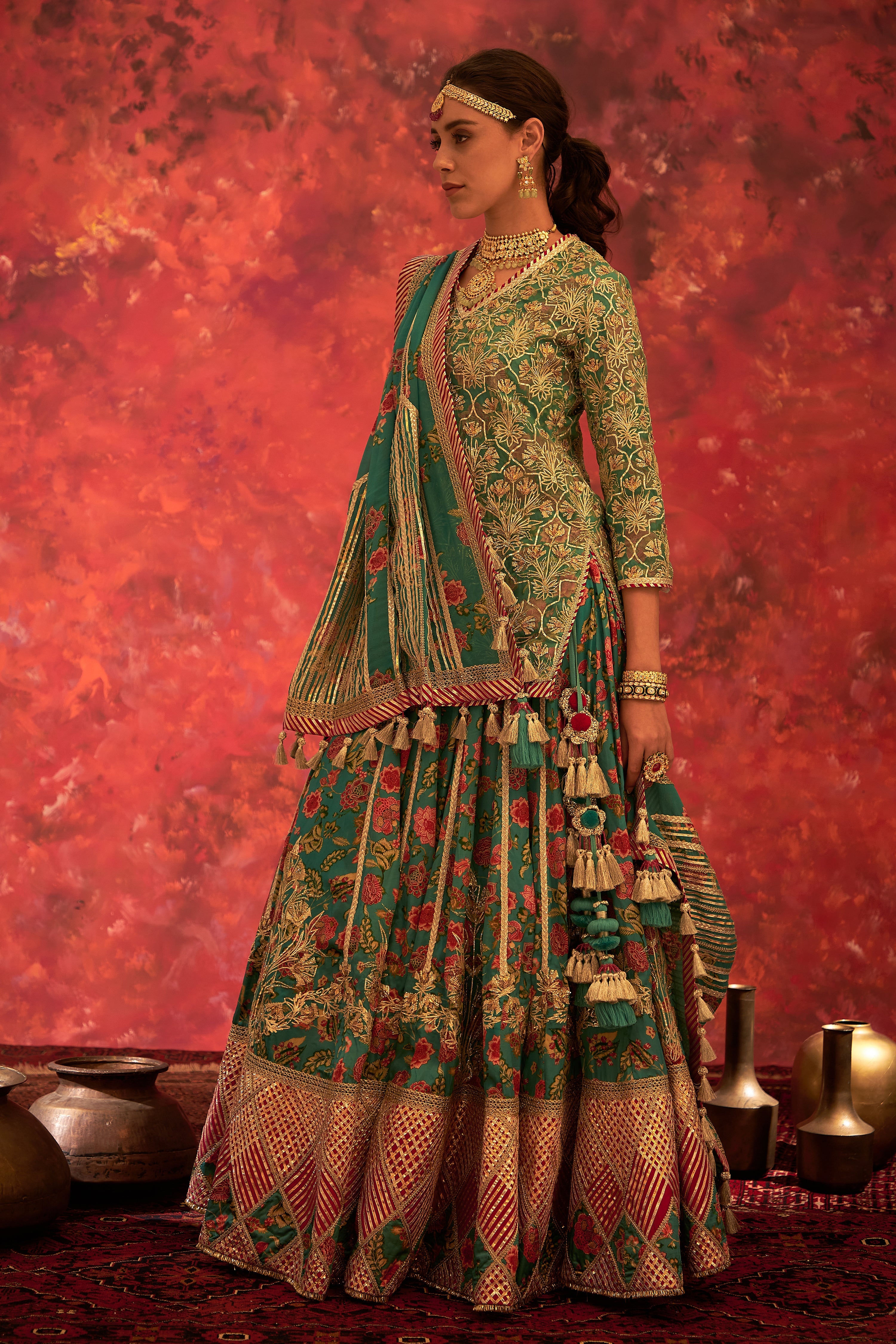 Noor Short Kurta With Lehenga Skirt