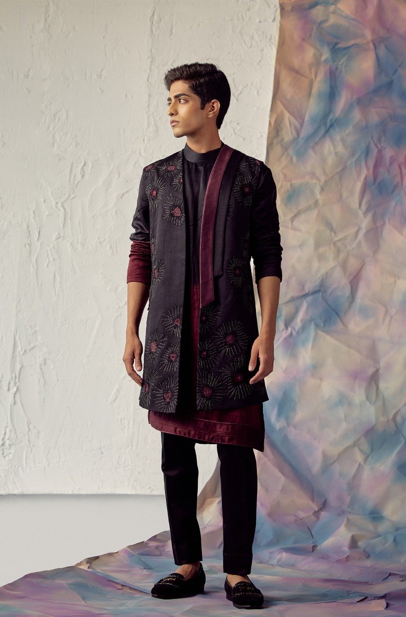 Black Omber Shrug Set