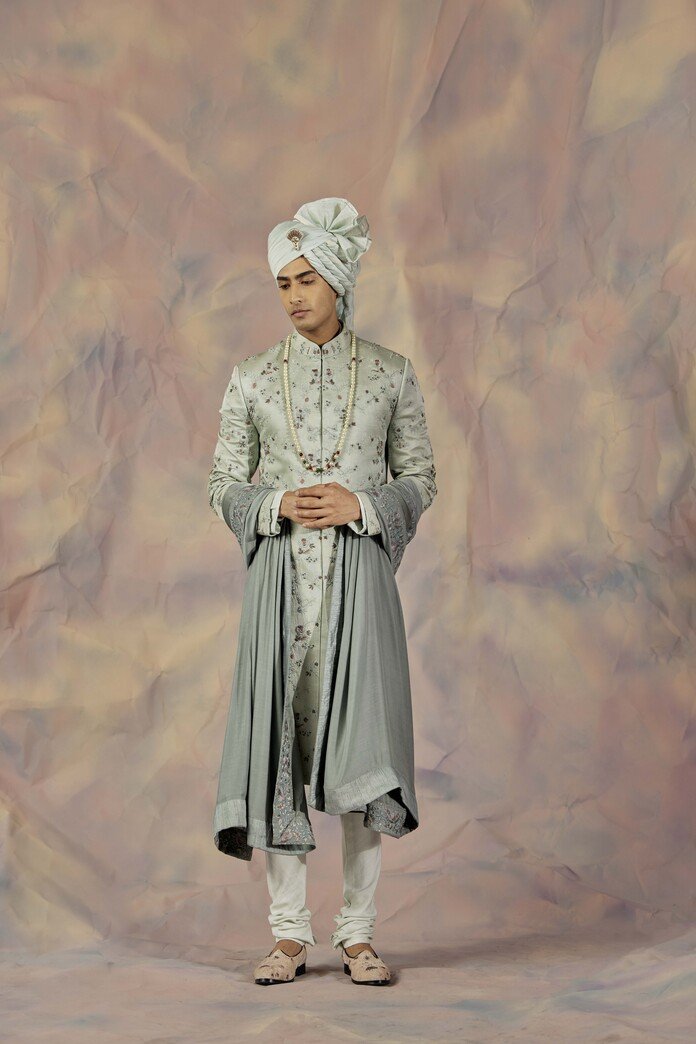 Eau De Nil Sherwani Set