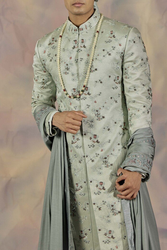 Eau De Nil Sherwani Set