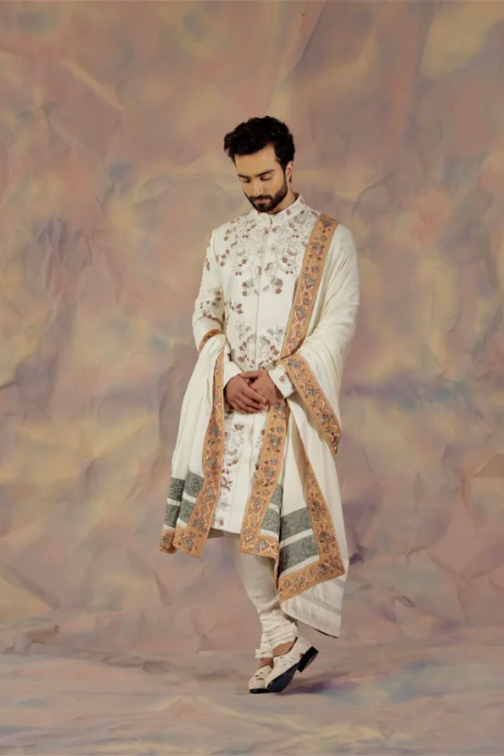 Ivory In Malaga Sherwani Set