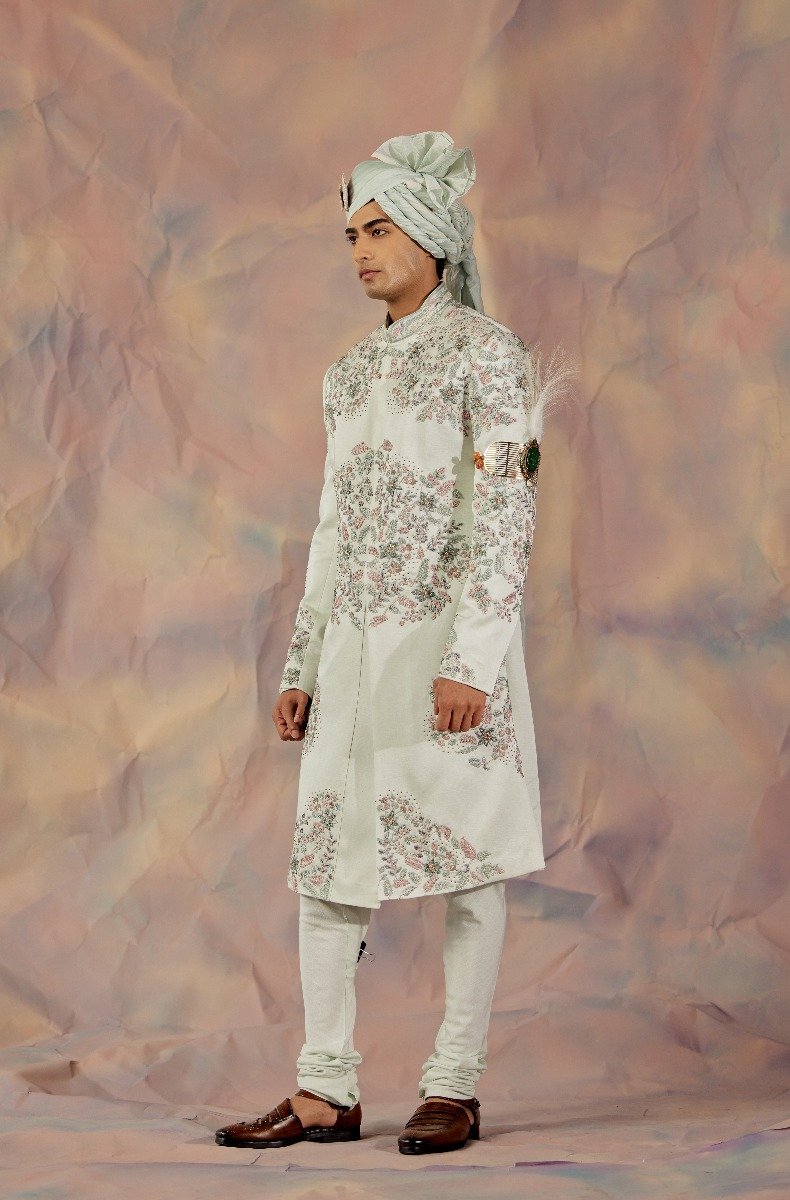 Hazy Blue Sherwani Set