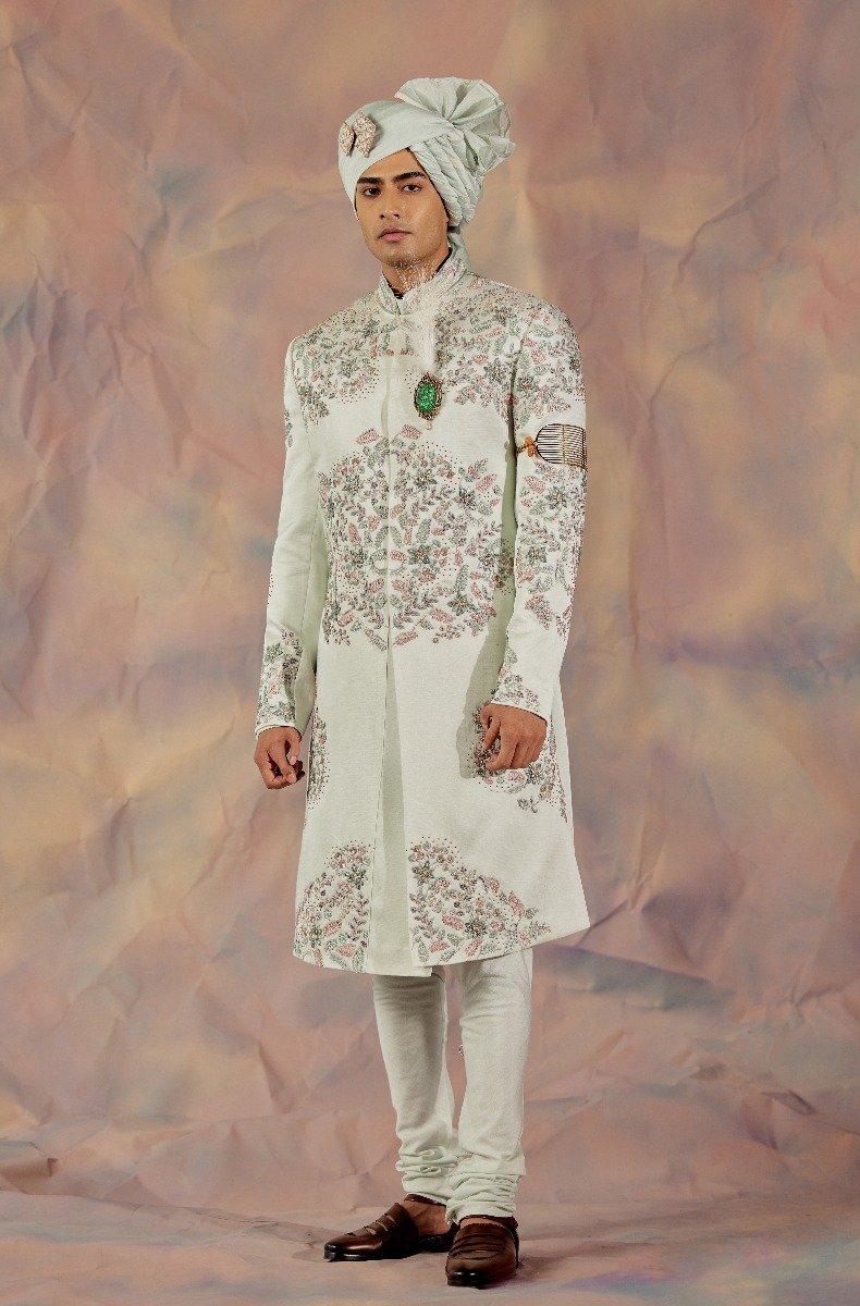 Hazy Blue Sherwani Set
