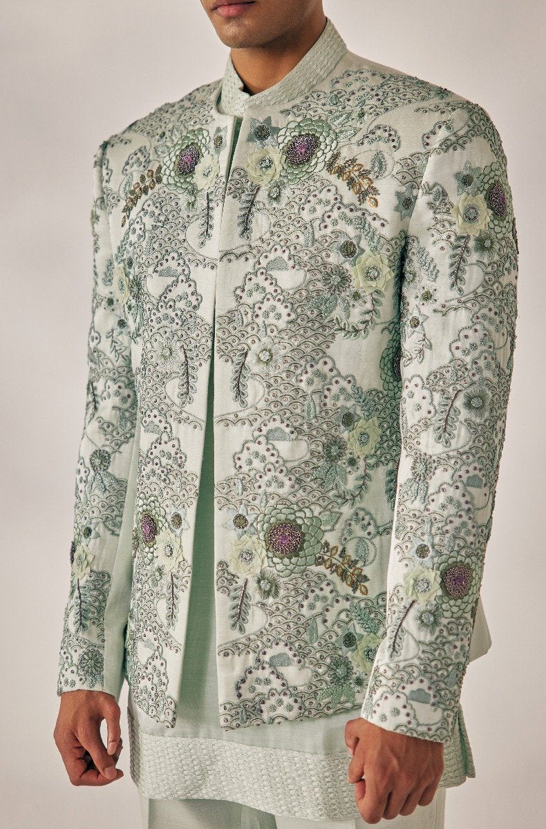 Slow Blue Short Jacket Set