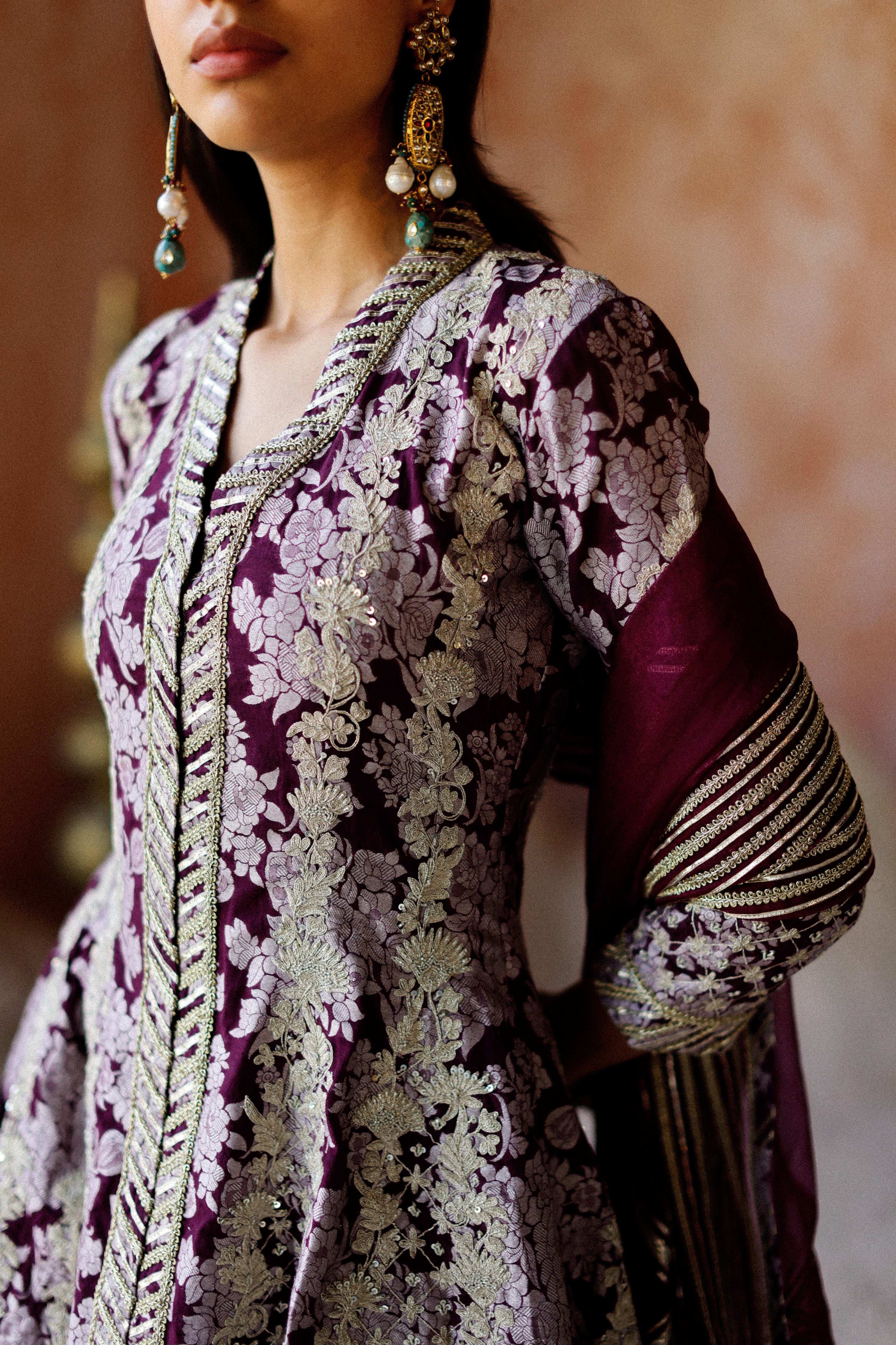 Dori Jaal Long Peplum & Sharara