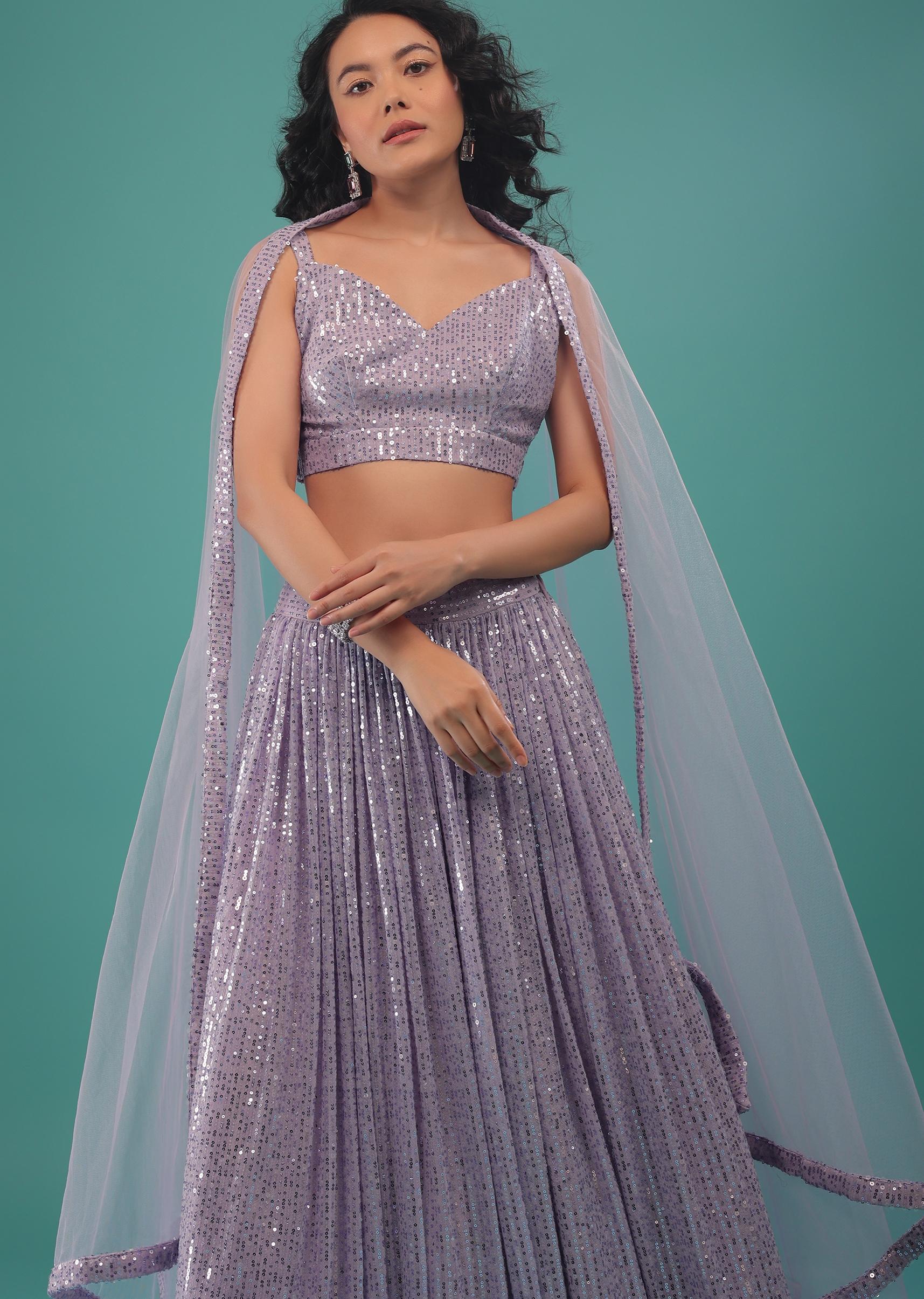Kalki Fashion,SG141129,Thistle Purple Lehenga Set In Sequins