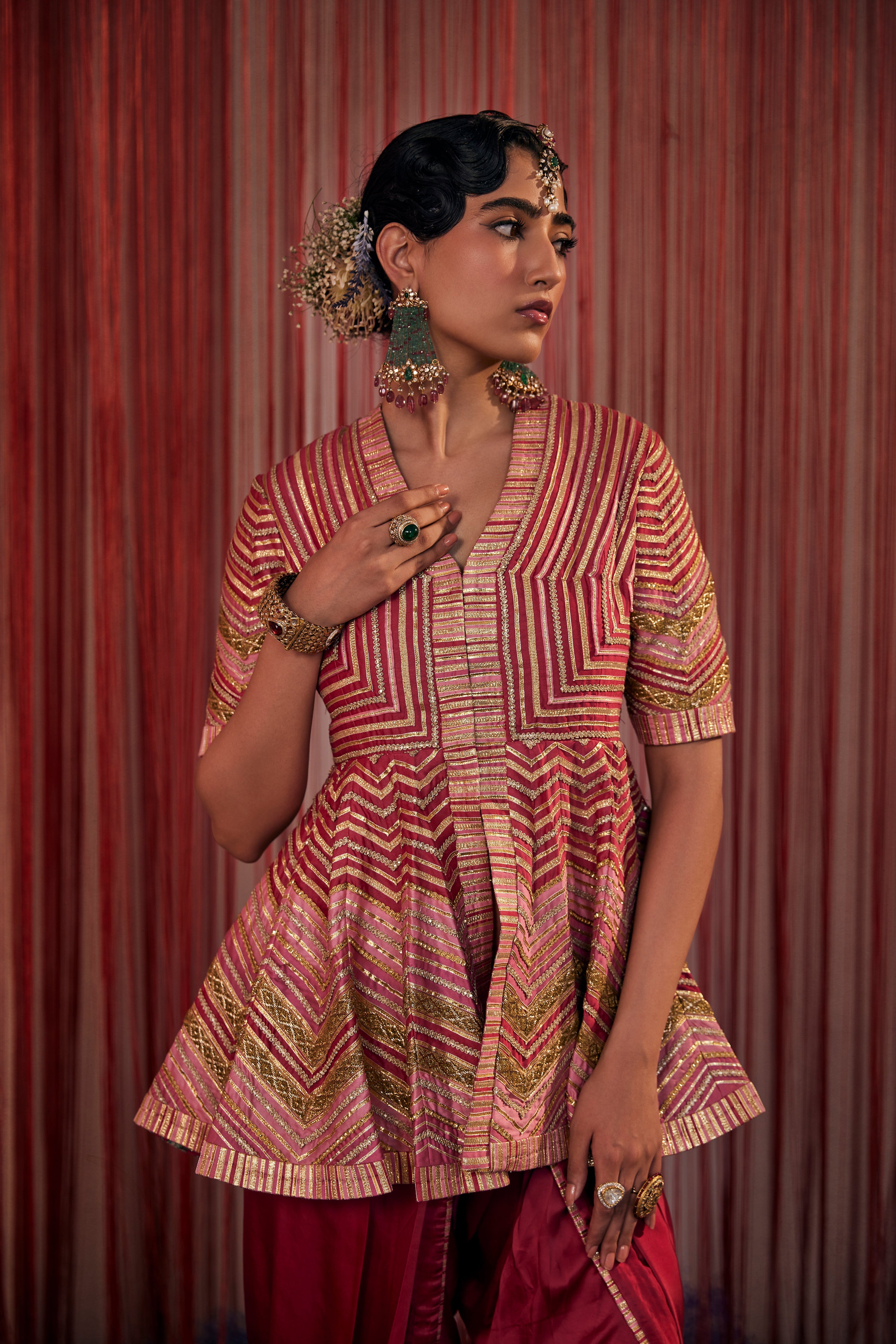 Sitara Peplum With Dhoti Pants