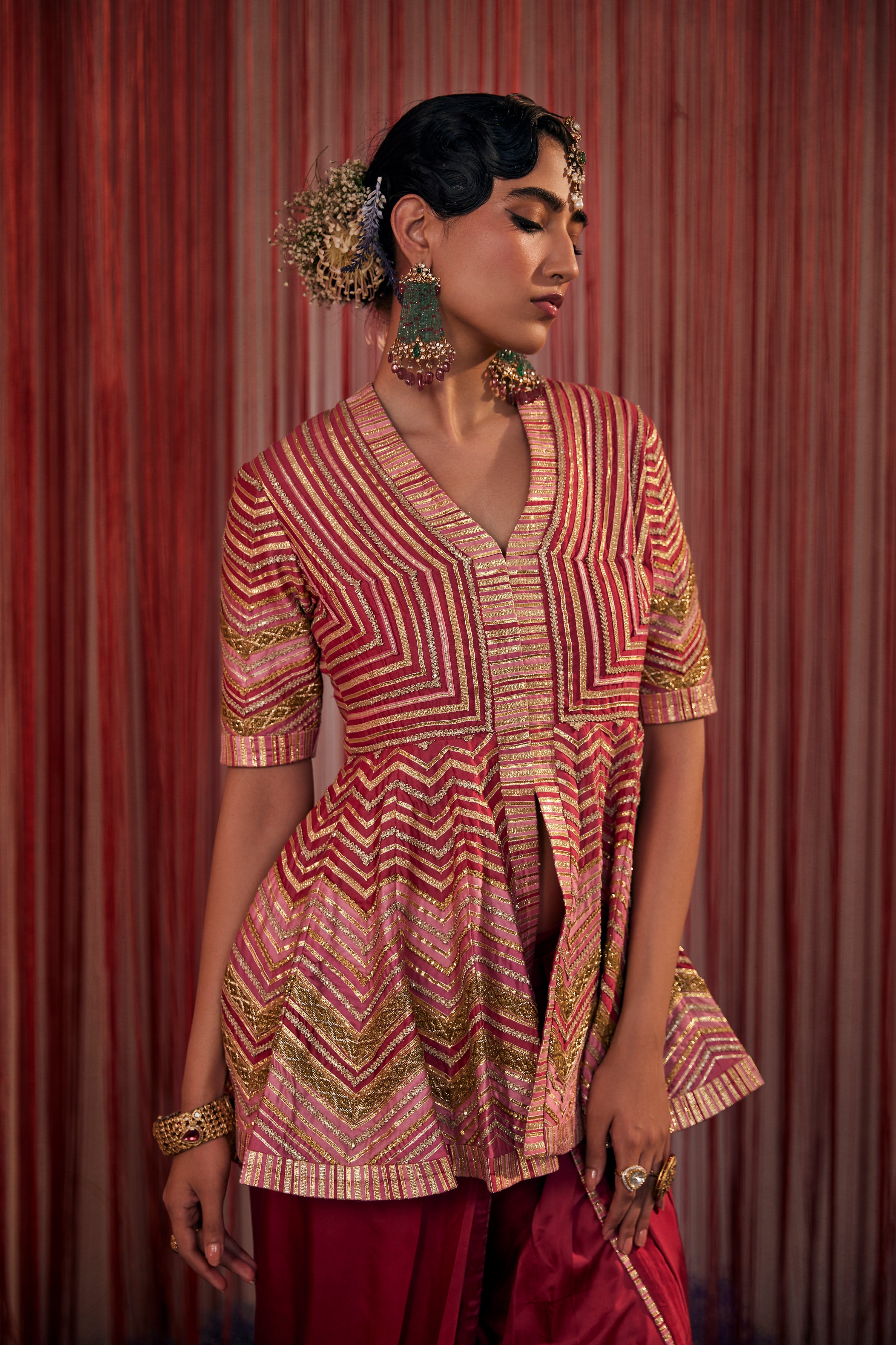 Sitara Peplum With Dhoti Pants