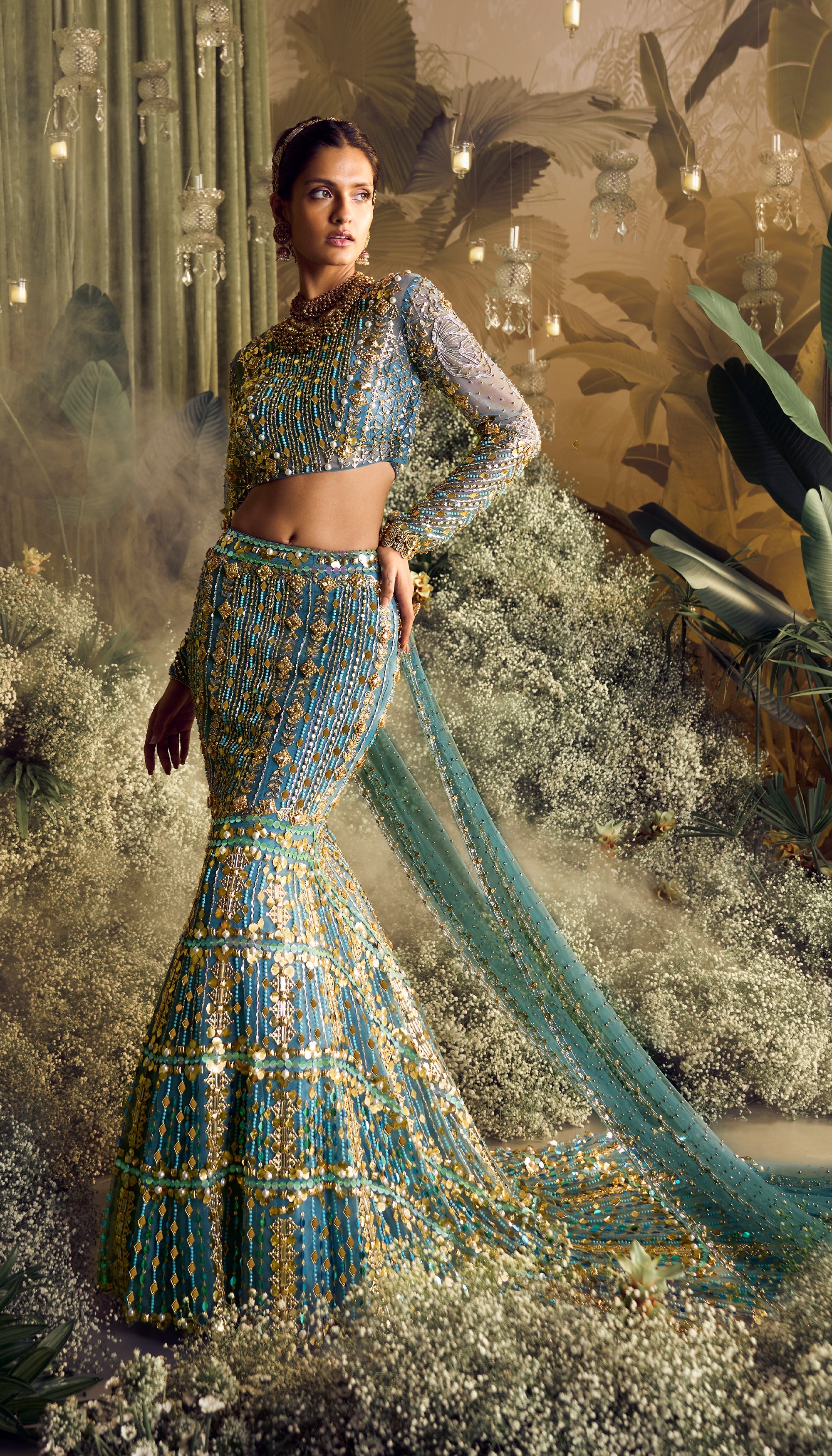 Sophie - Blue Mermaid Lehenga Set