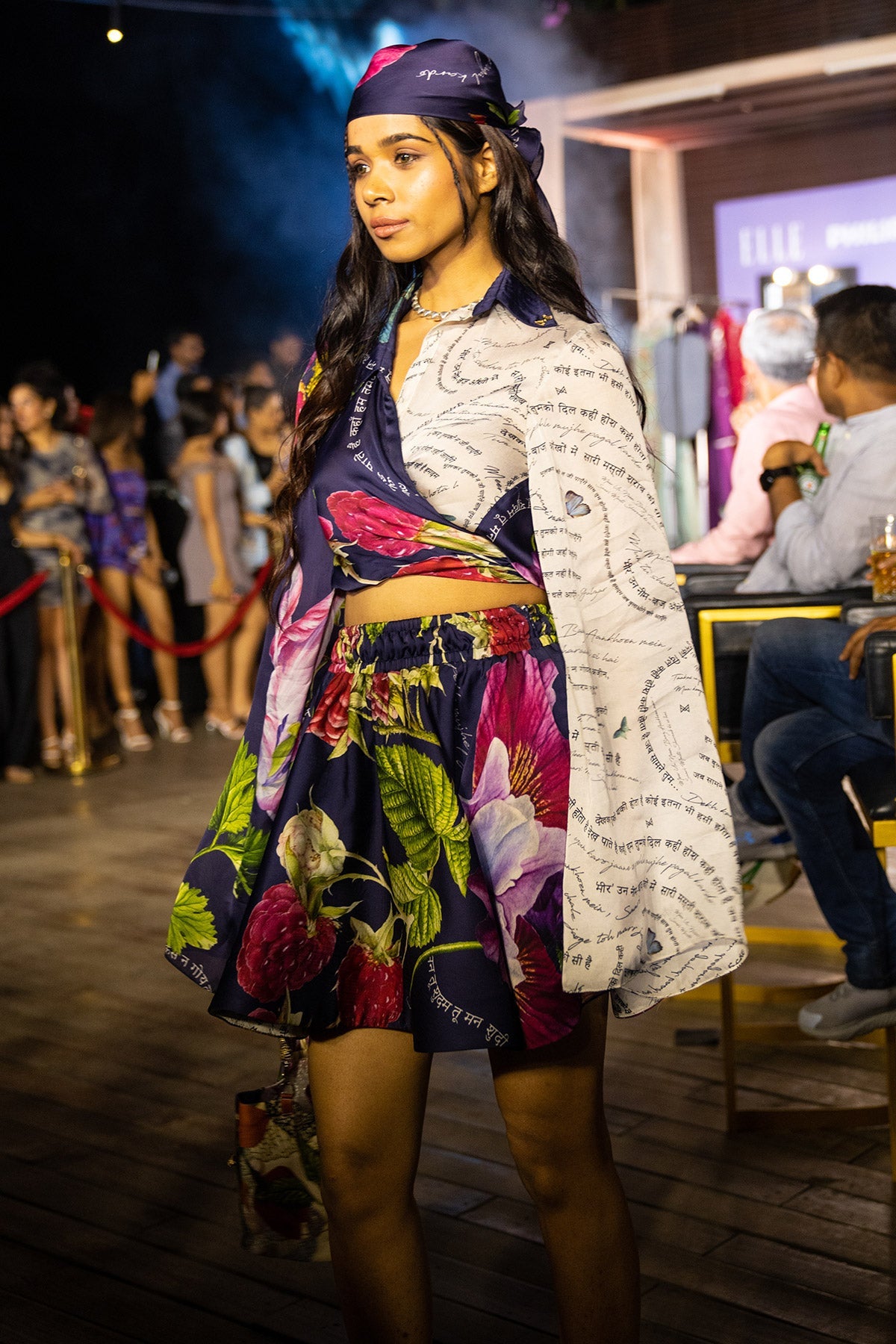 Wraped Crop Shirt With Mini Skirt