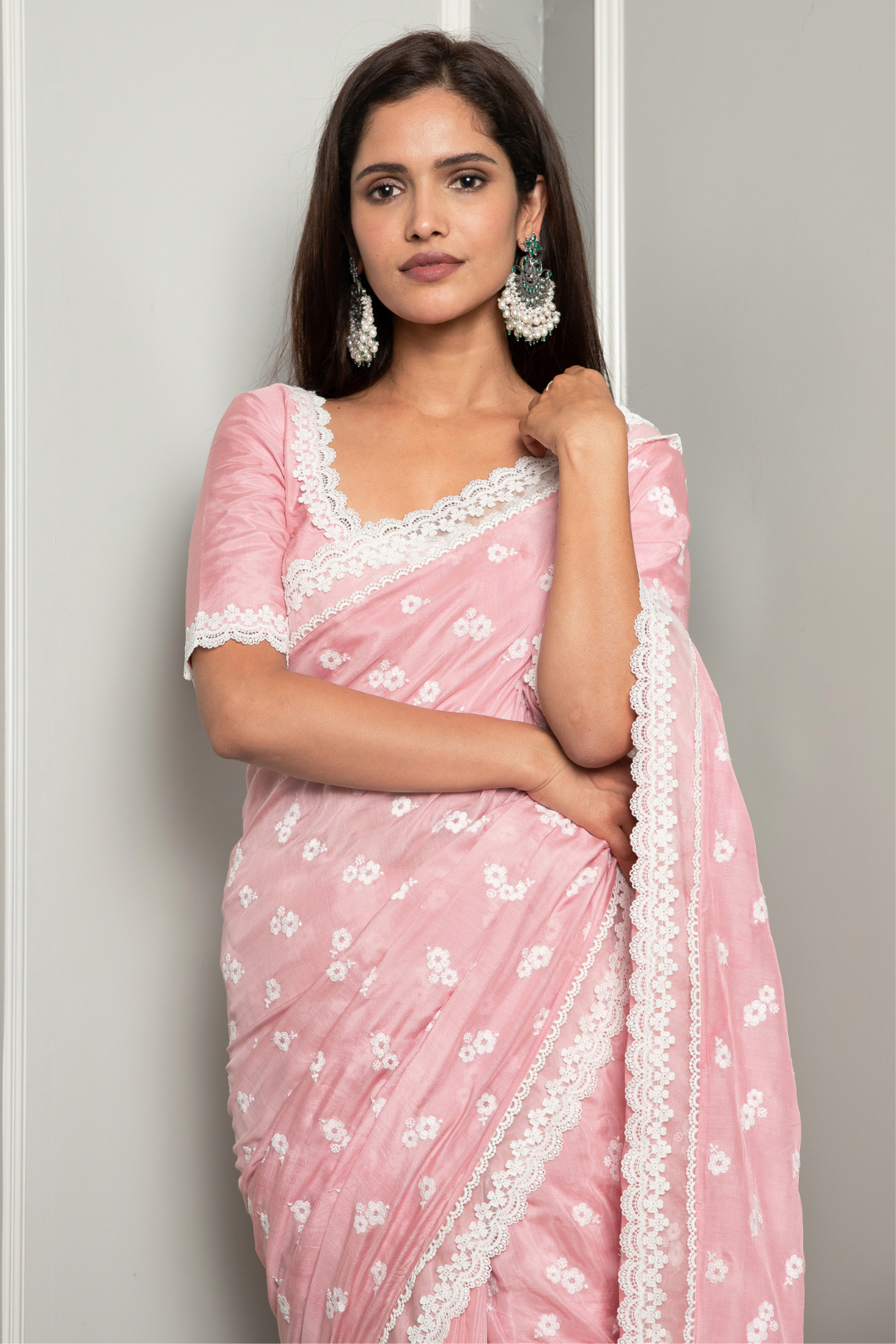 Mulmul Luana Silk Pink Saree