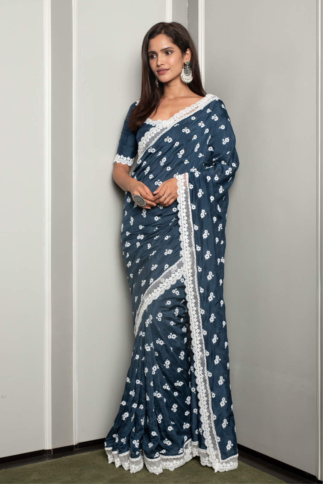 Mulmul Luana Silk Blue Saree