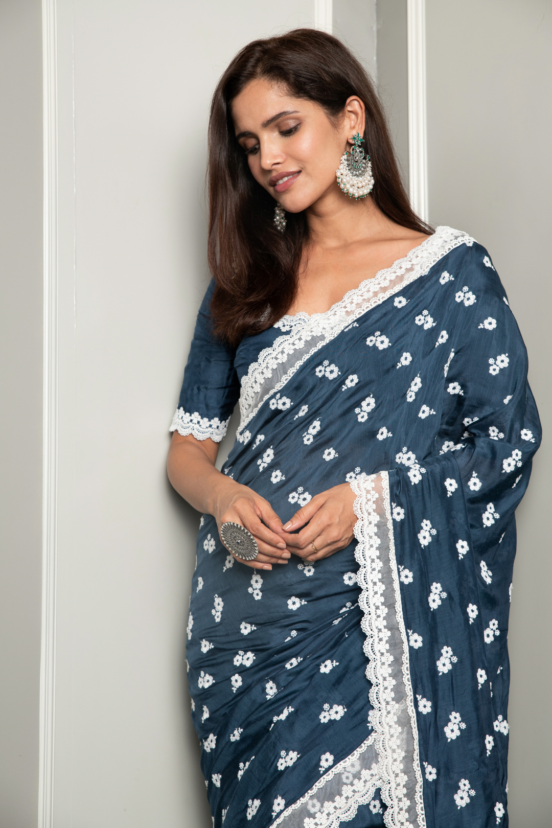 Mulmul Luana Silk Blue Saree