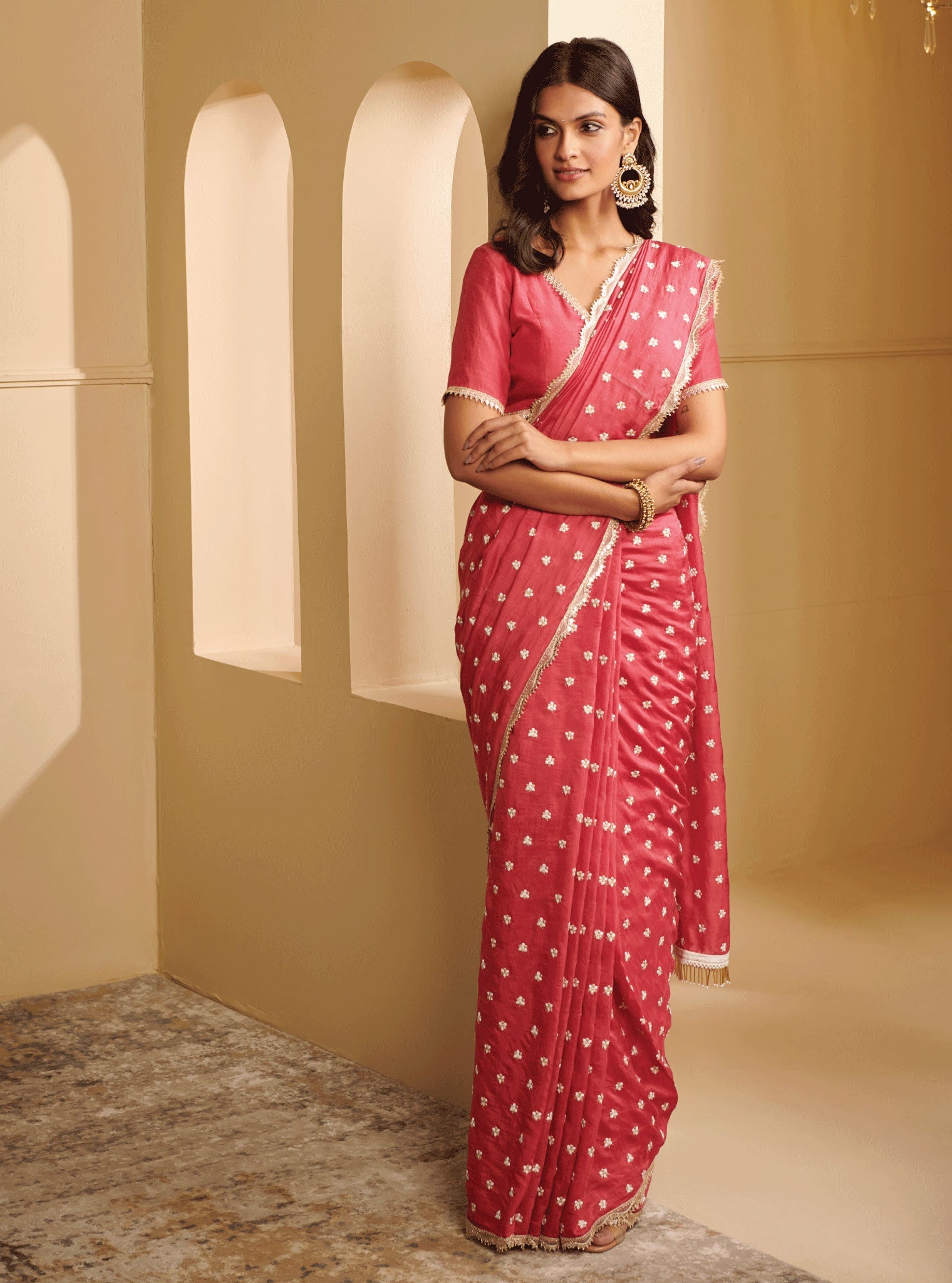 Mulmul Silk Avana Fuchsia Saree
