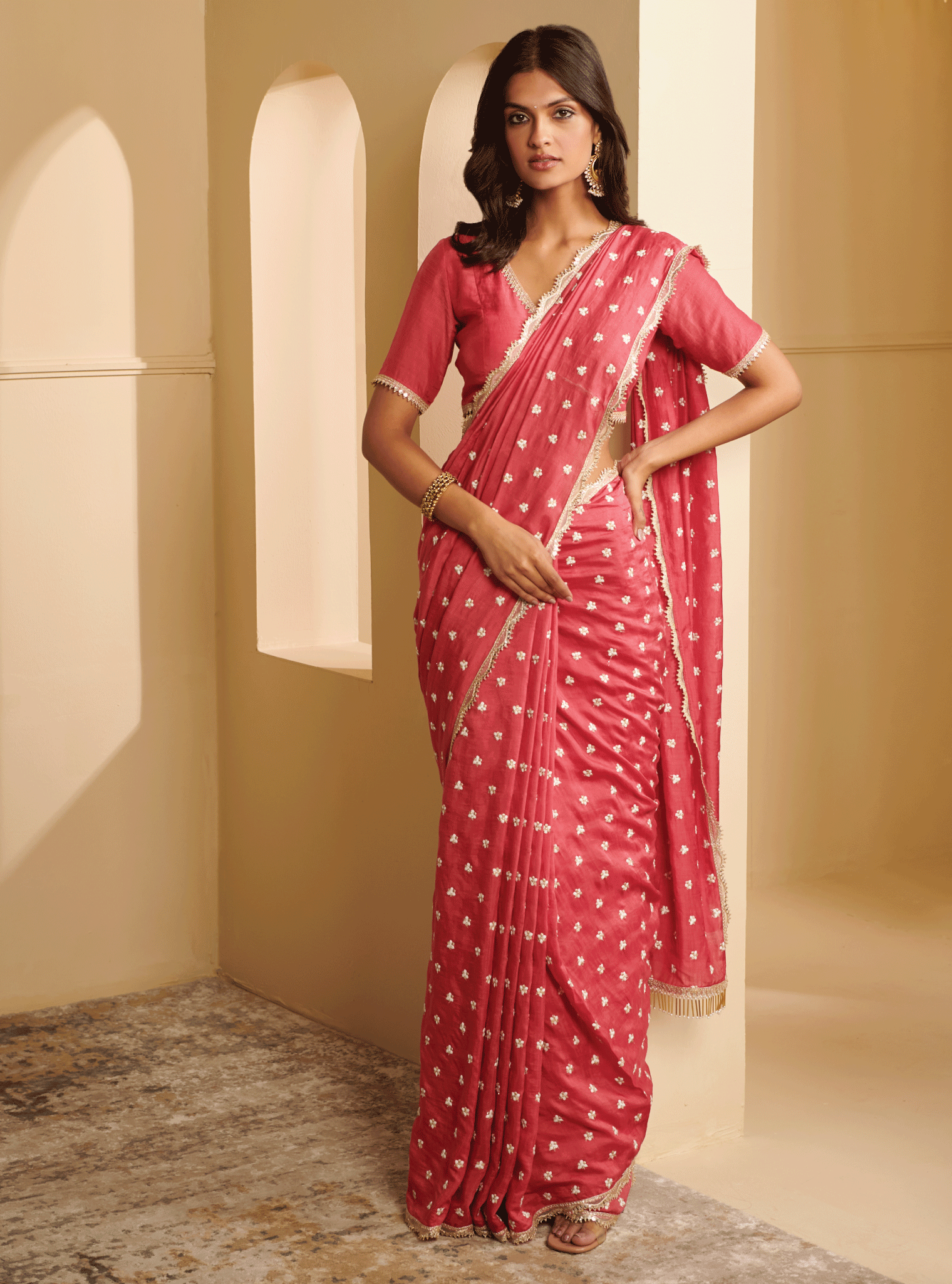 Mulmul Silk Avana Fuchsia Saree