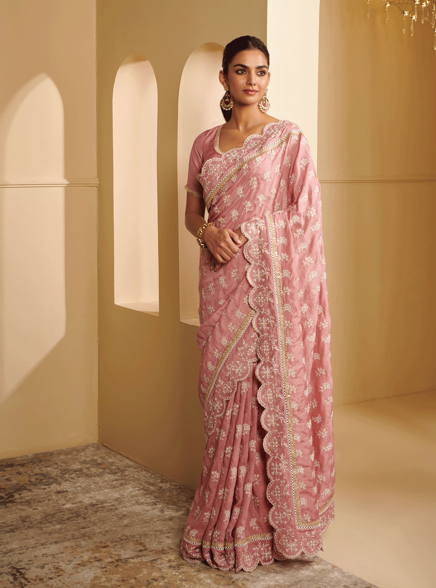 Mulmul Silk Nirvana Mauve Saree