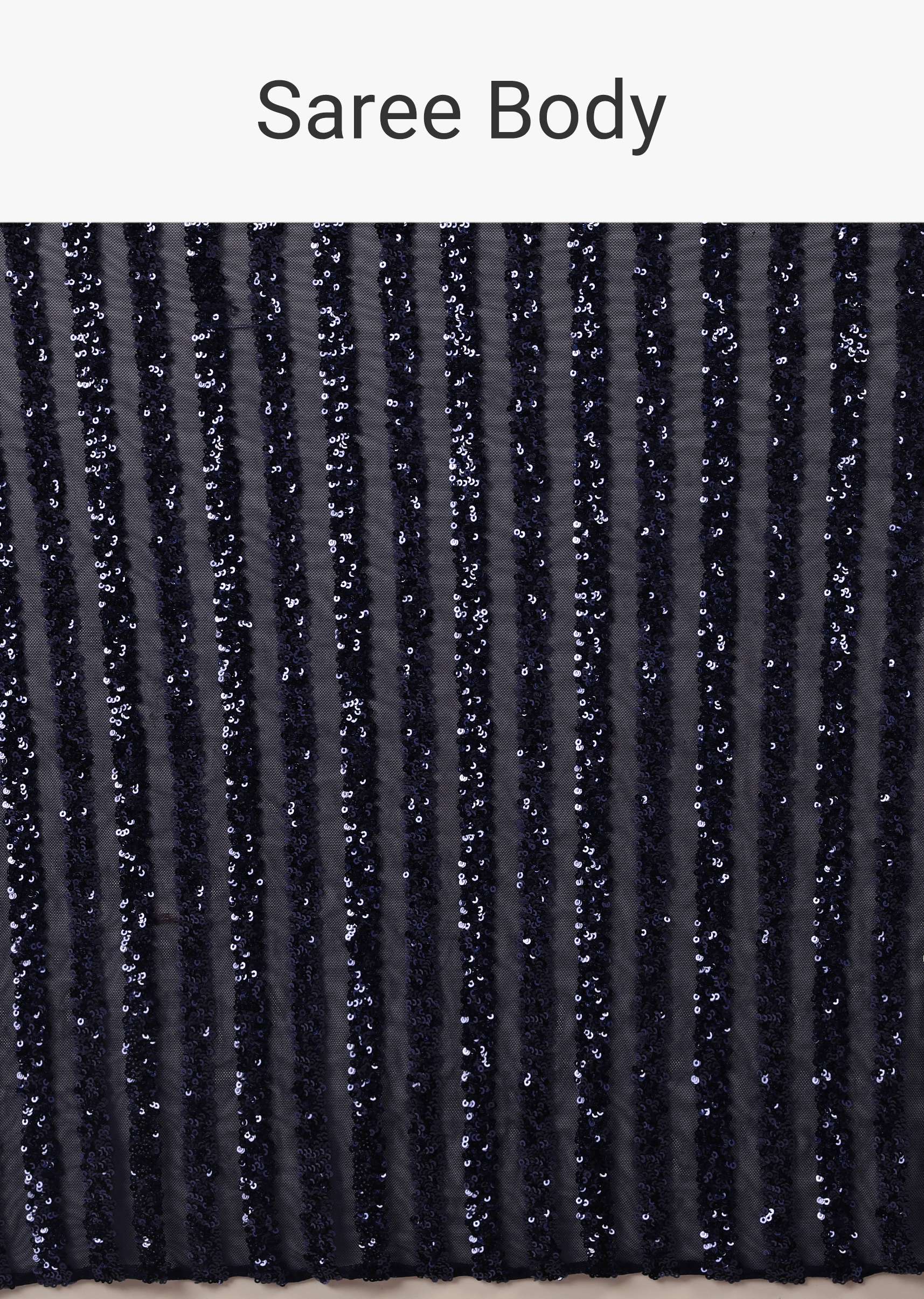 Navy Blue Sequins Saree With Velvet Blouse
