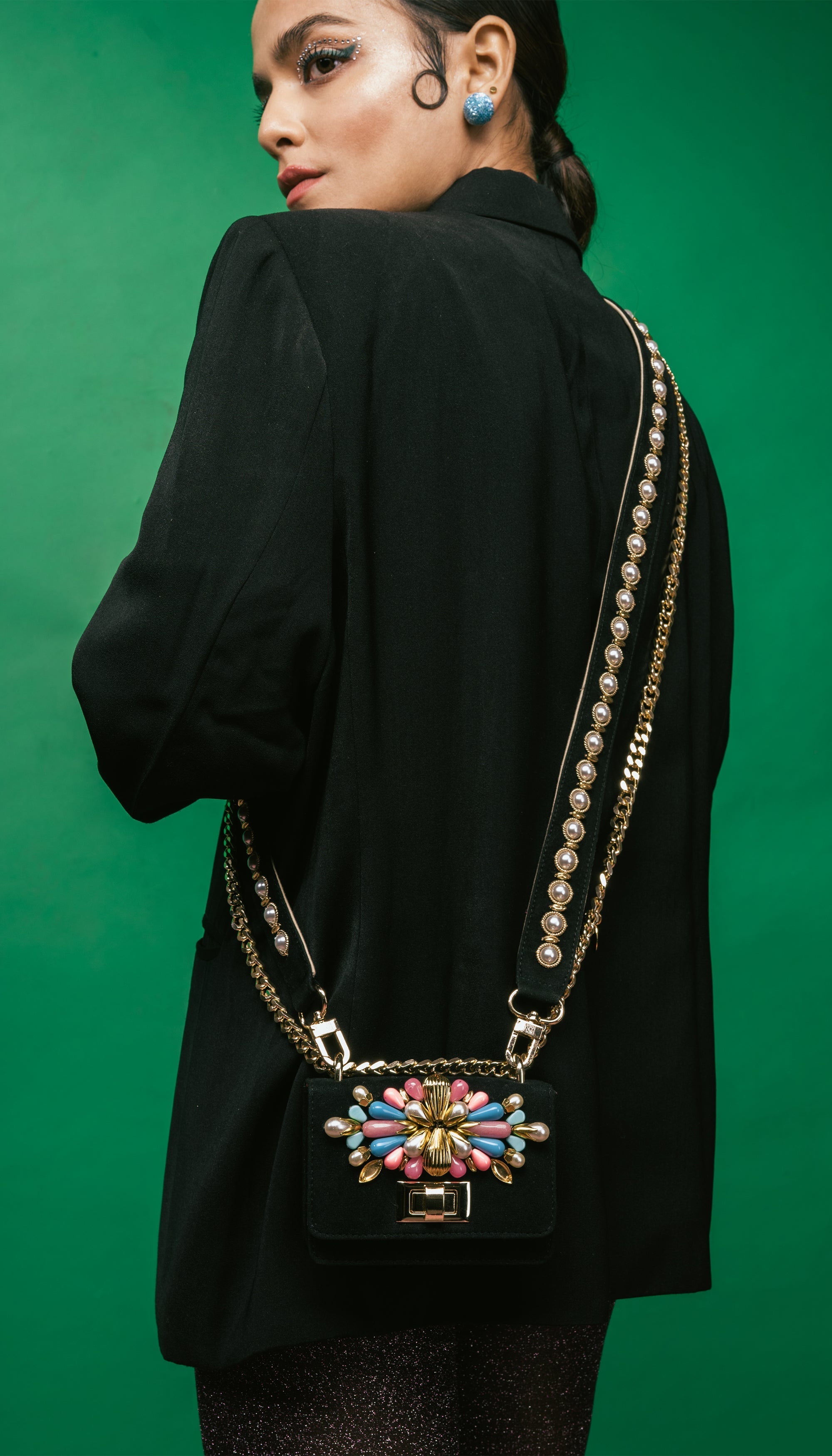 Black Suede Mini Crossbody