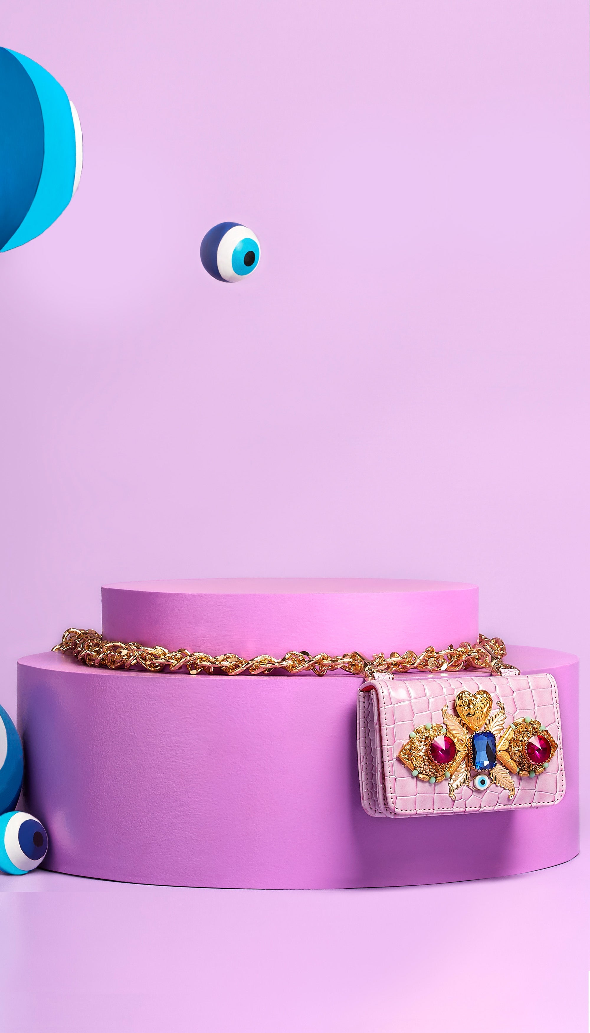 Frosted Lavender Chain-Link Belt Bag