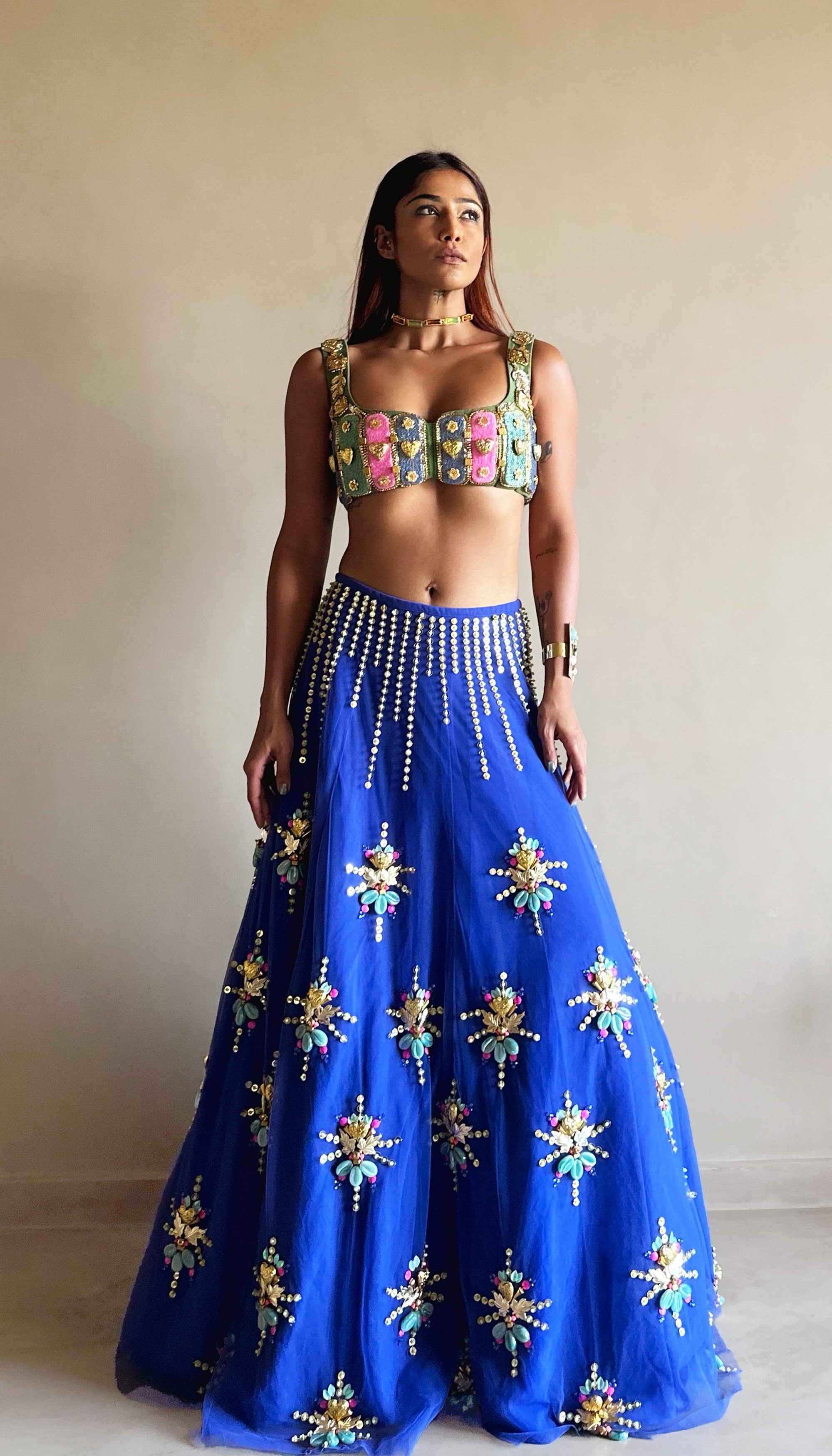 Azure- Deep Blue Lehenga Set.