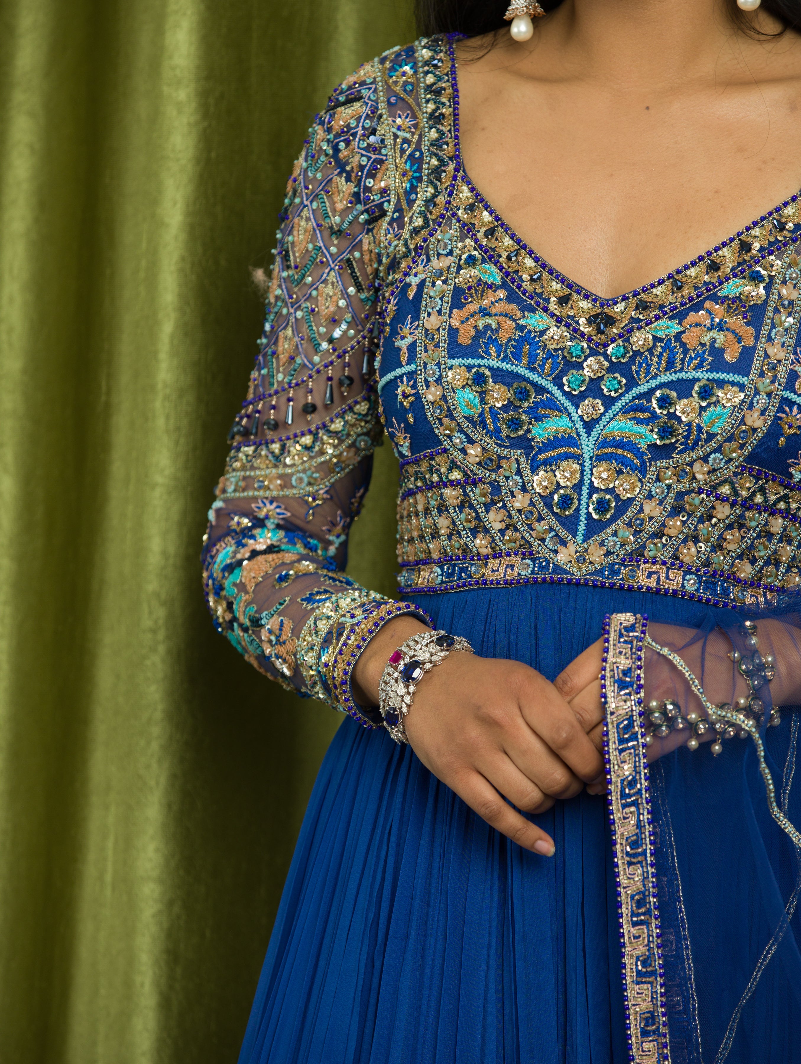 Ink Blue Anarkali Set