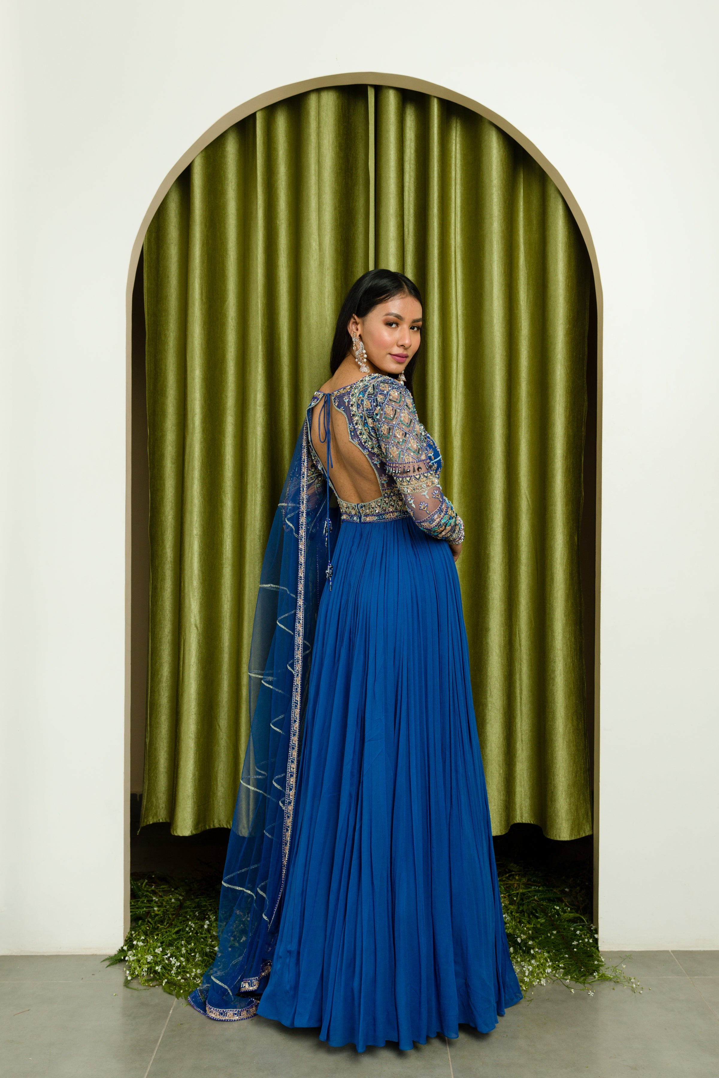 Ink Blue Anarkali Set