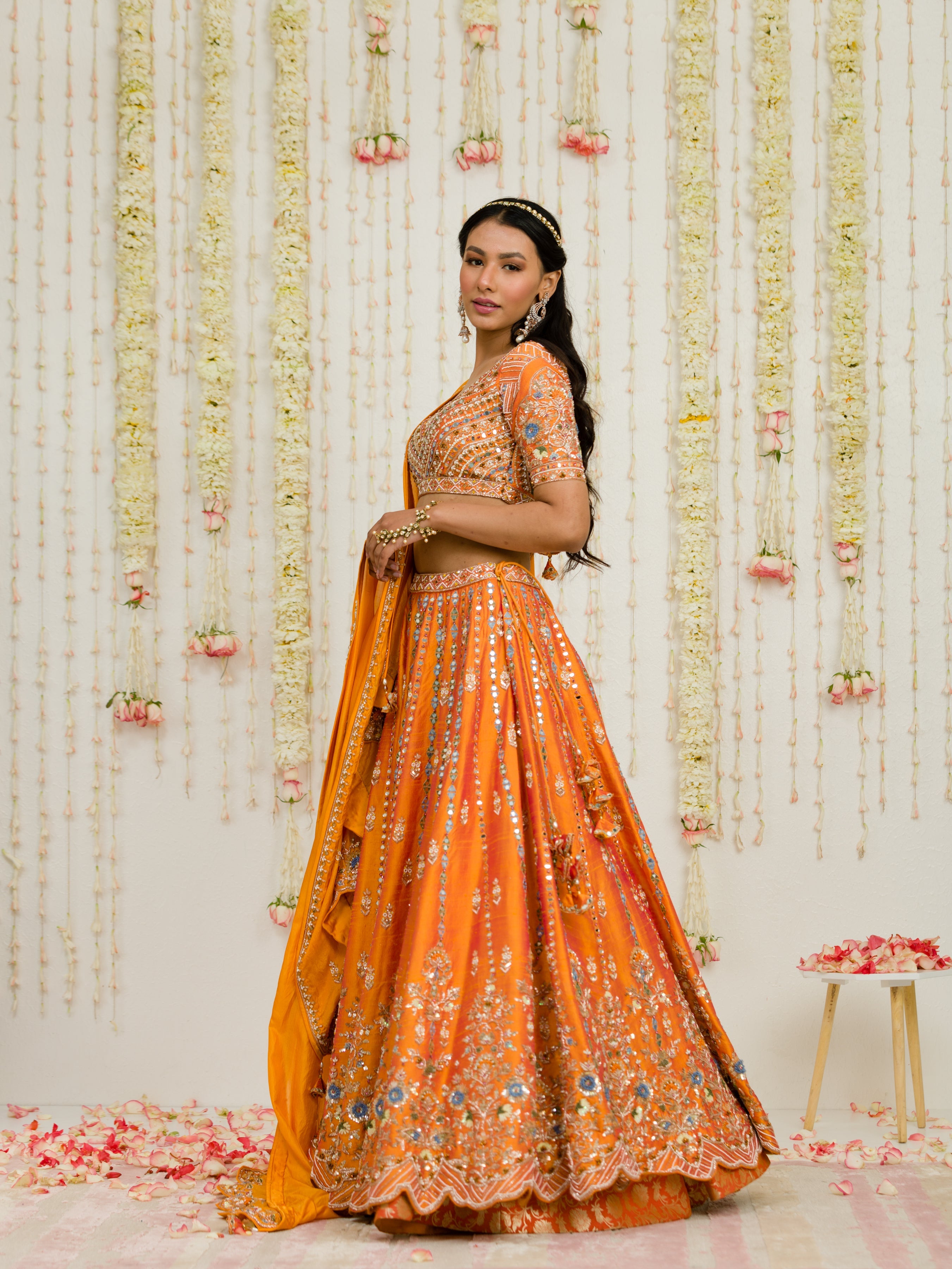 Rust Orange Lehenga Set
