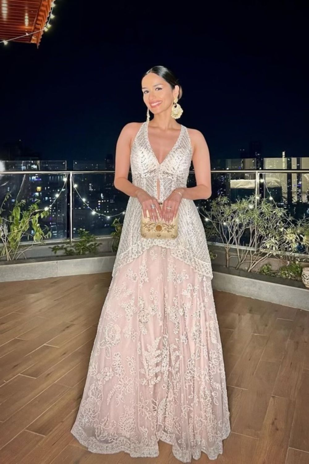 Manushi Chillar In Powder Pink High Low Sharara Set