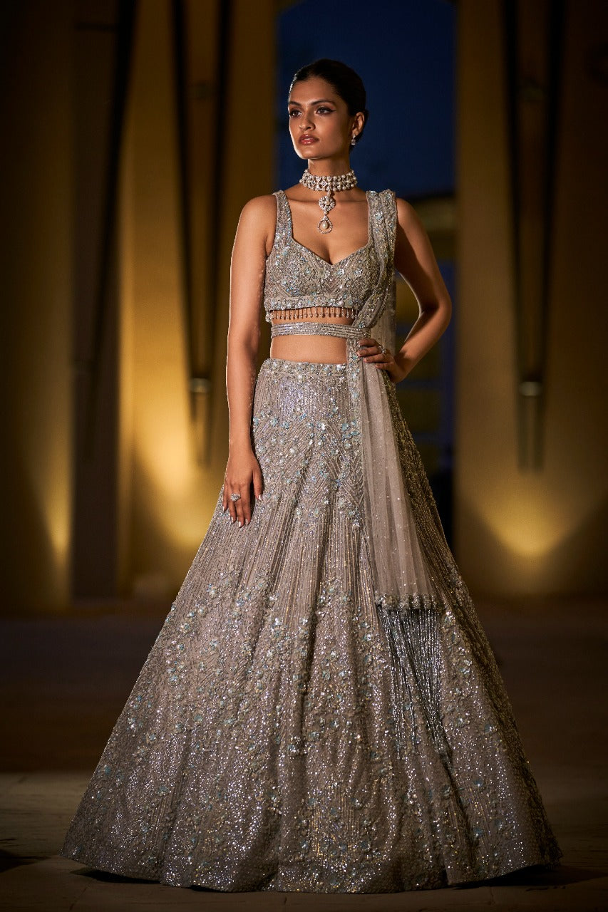 Silver Lehenga Set