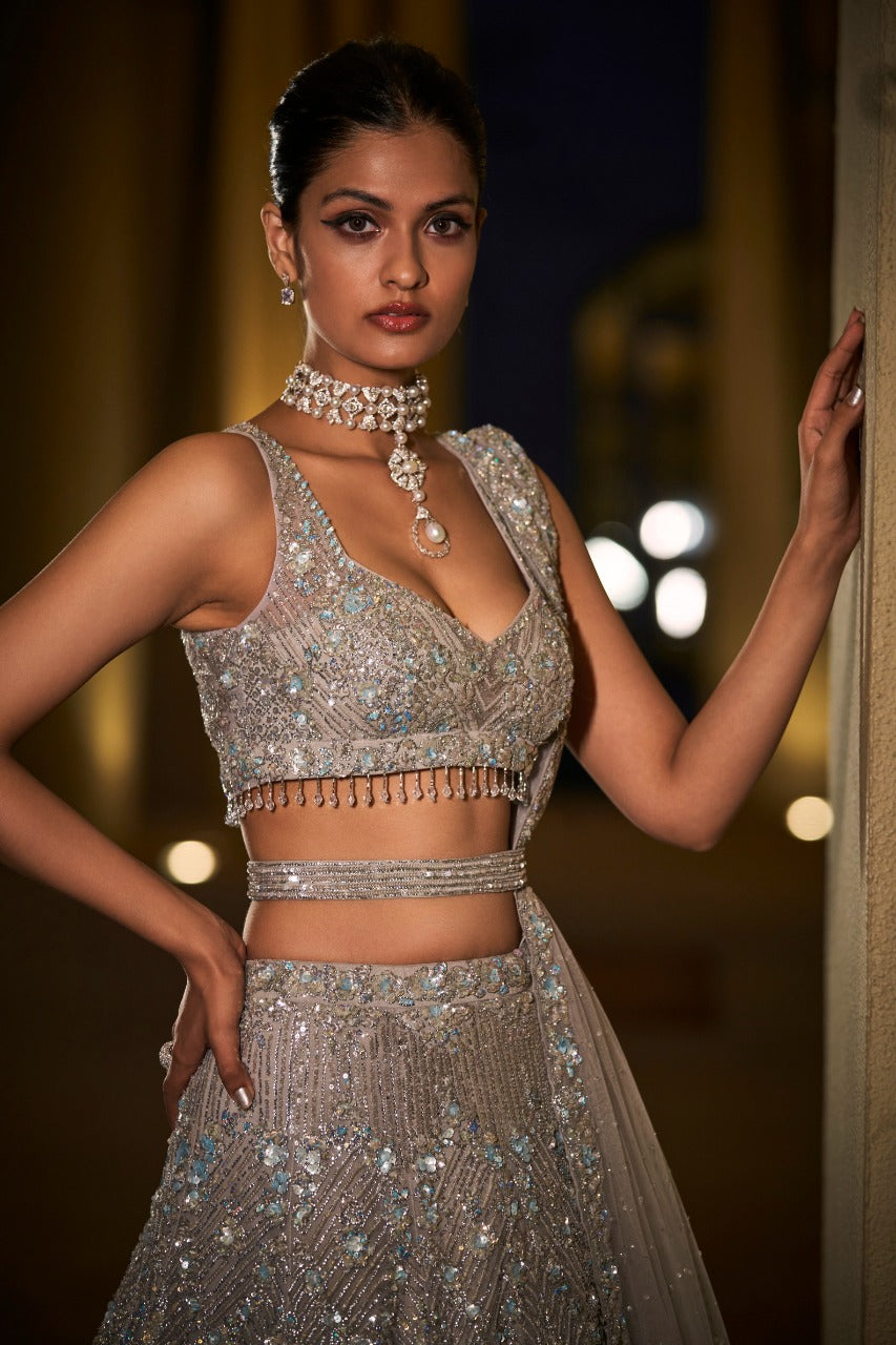 Silver Lehenga Set