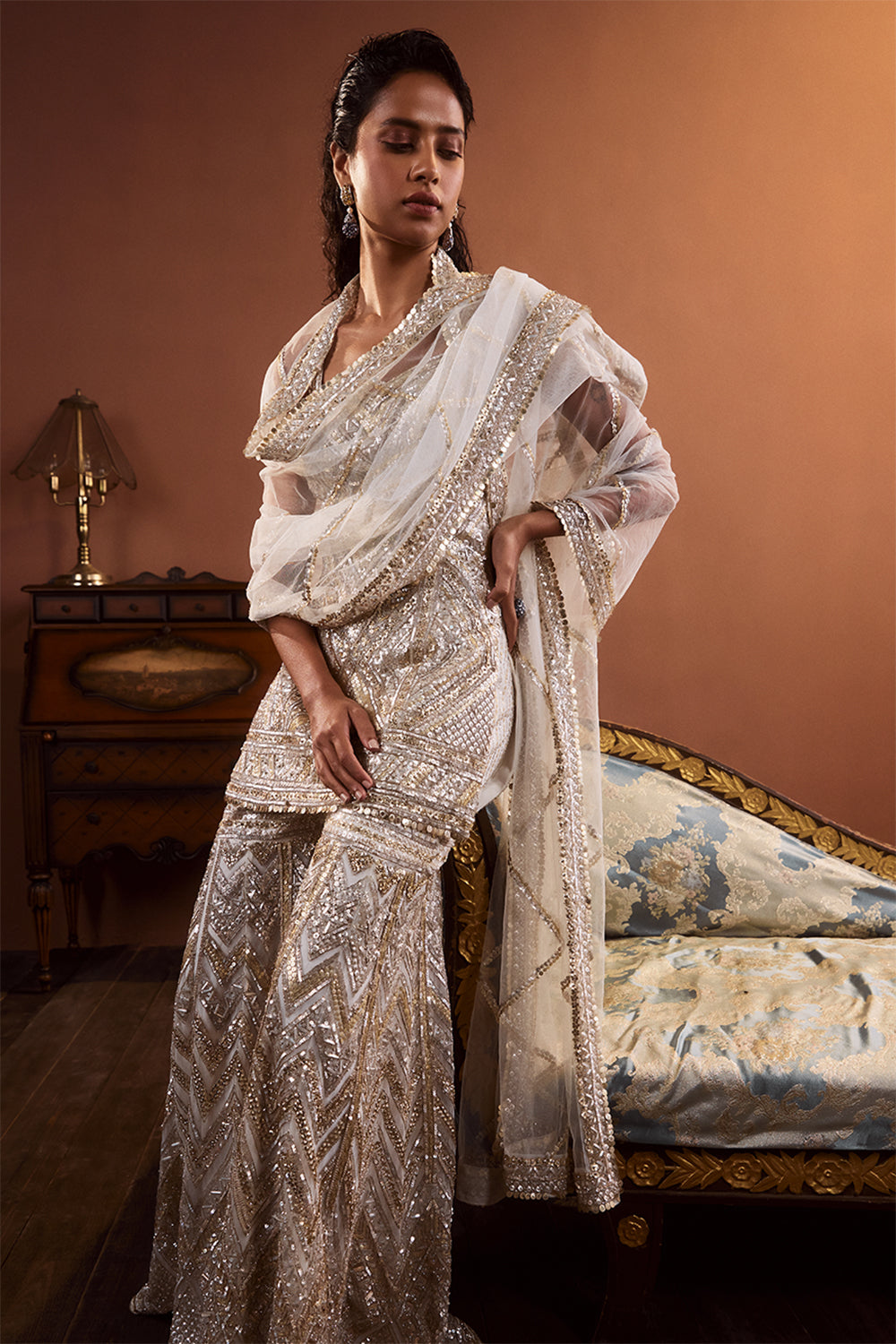 Silver Gold Sequin Garara Set