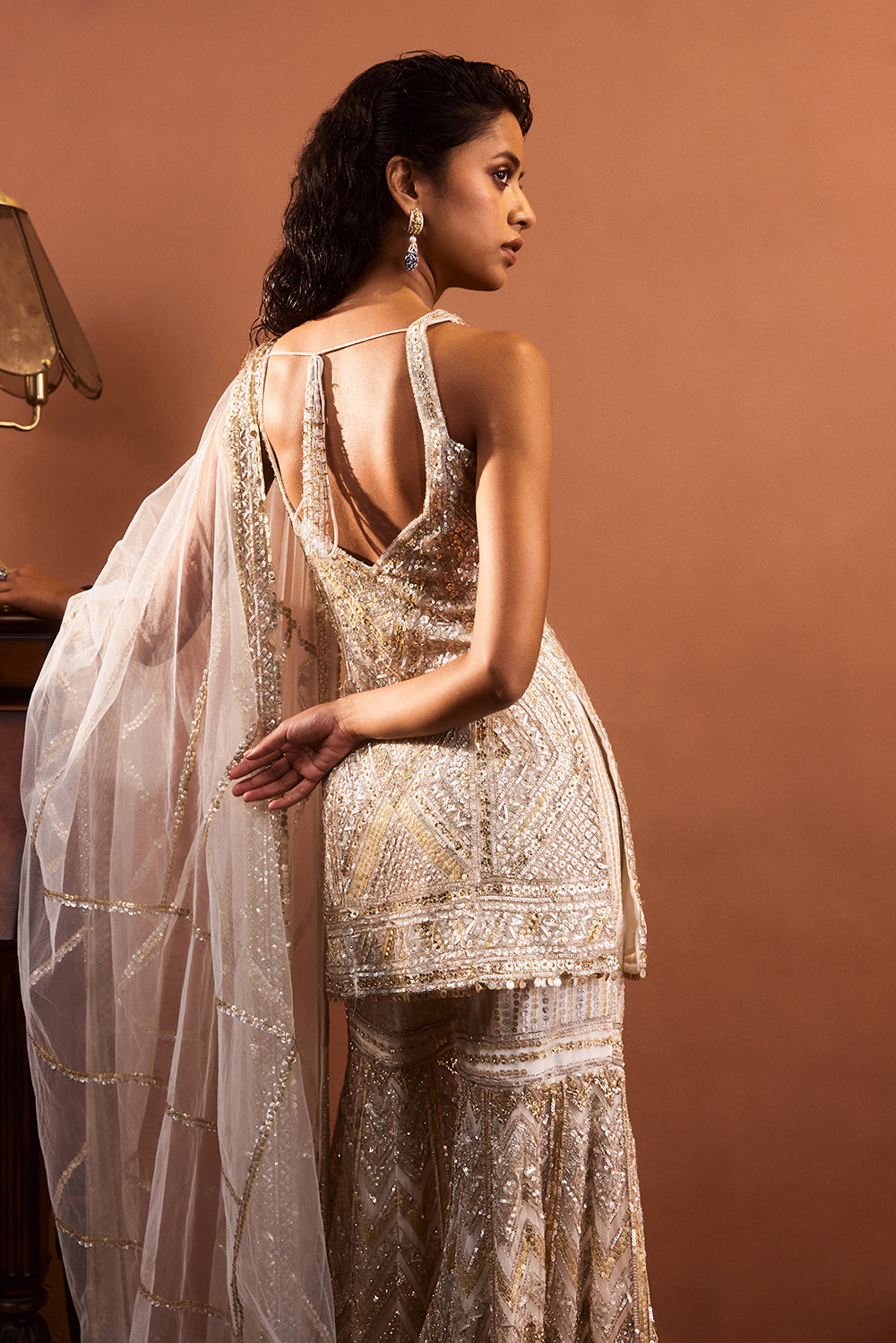 Silver Gold Sequin Garara Set