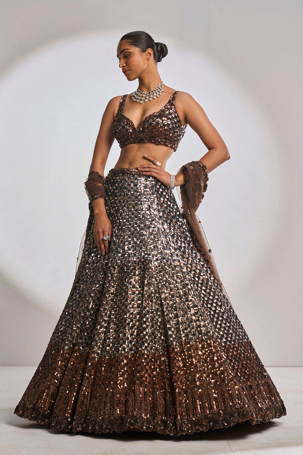 Chocolate Brown Lehenga Set