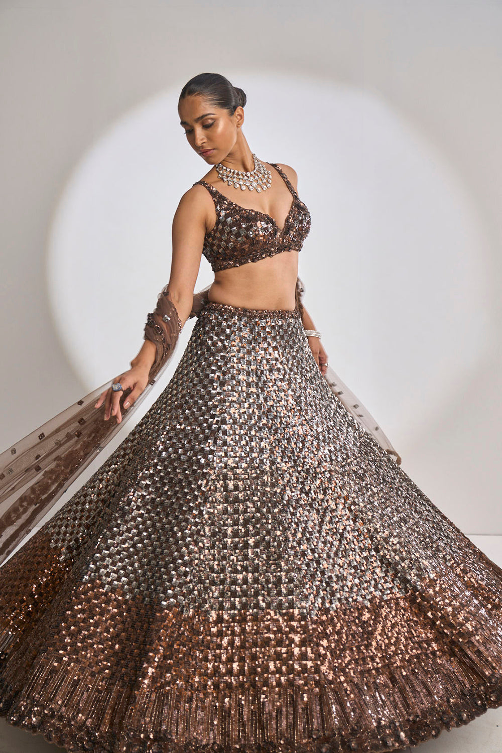Chocolate Brown Lehenga Set