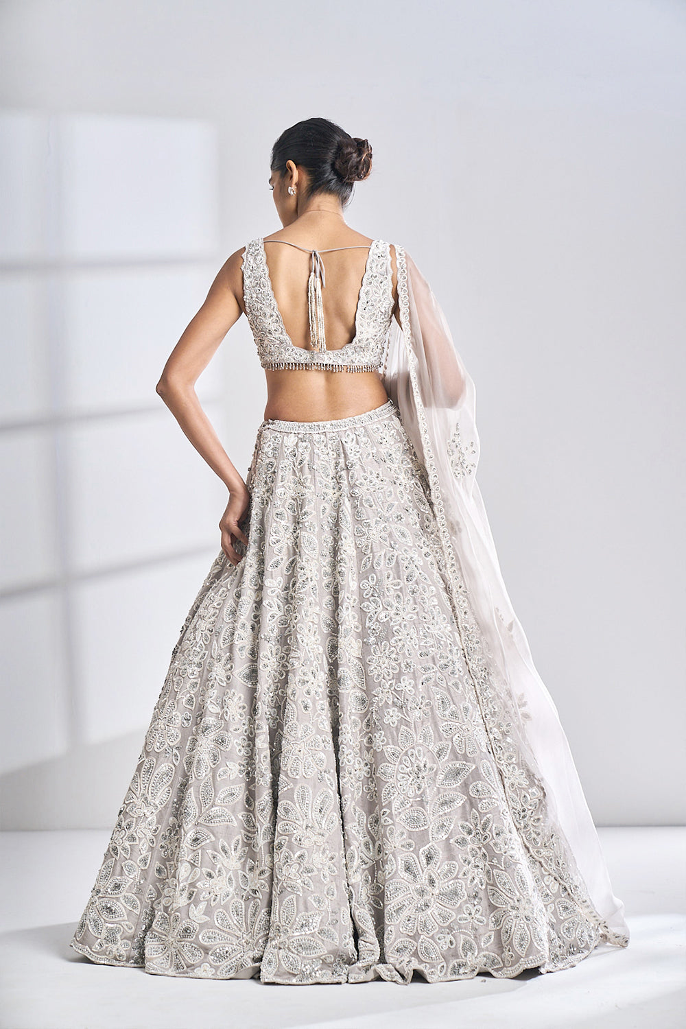 Grey Pearl Lehenga Set