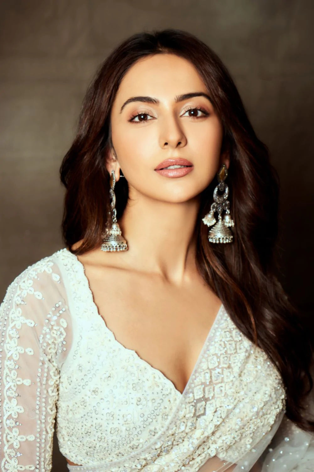 Ivory Sequin Saree