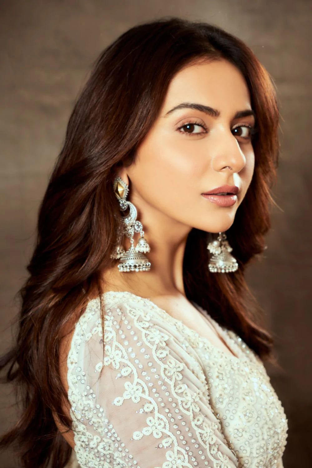 Ivory Sequin Saree