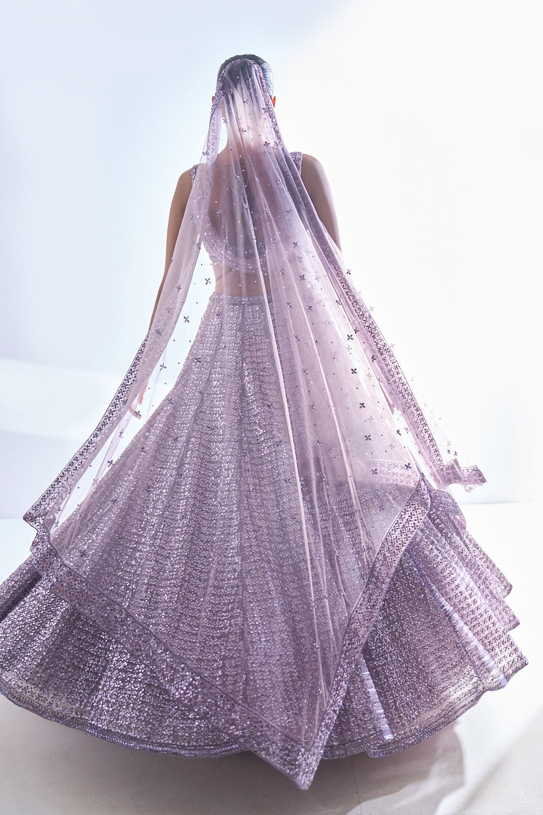 Mauve Sequin Lehenga Set
