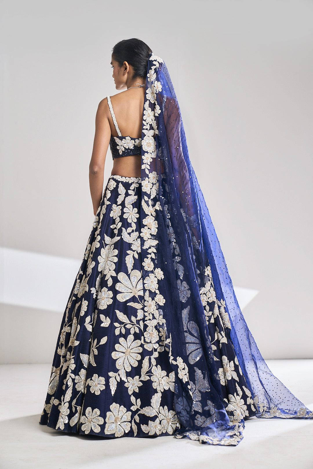 Navy Pearl Lehenga Set